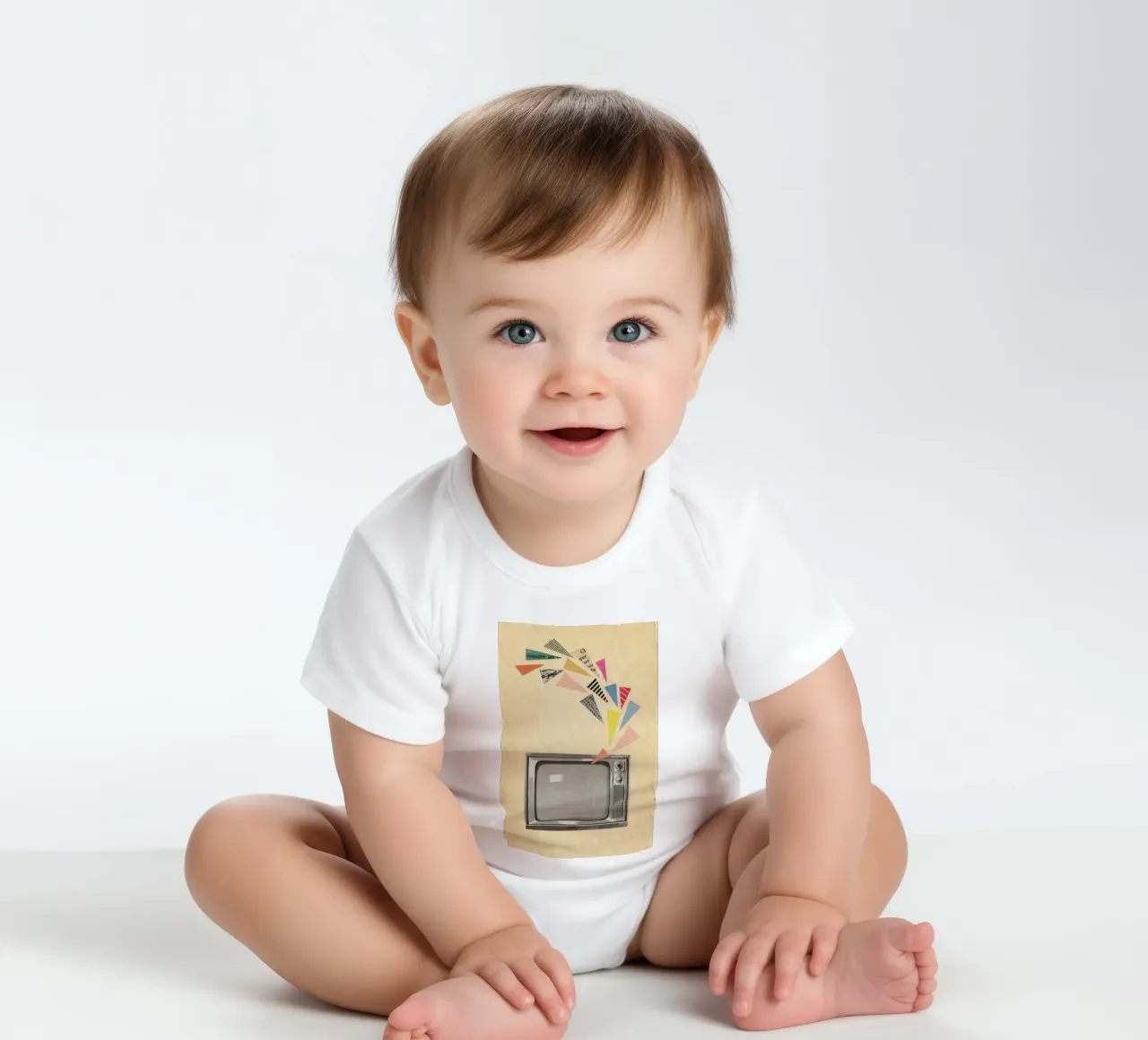 Televisione body neonato maniche corte da Cassia Beck Collage