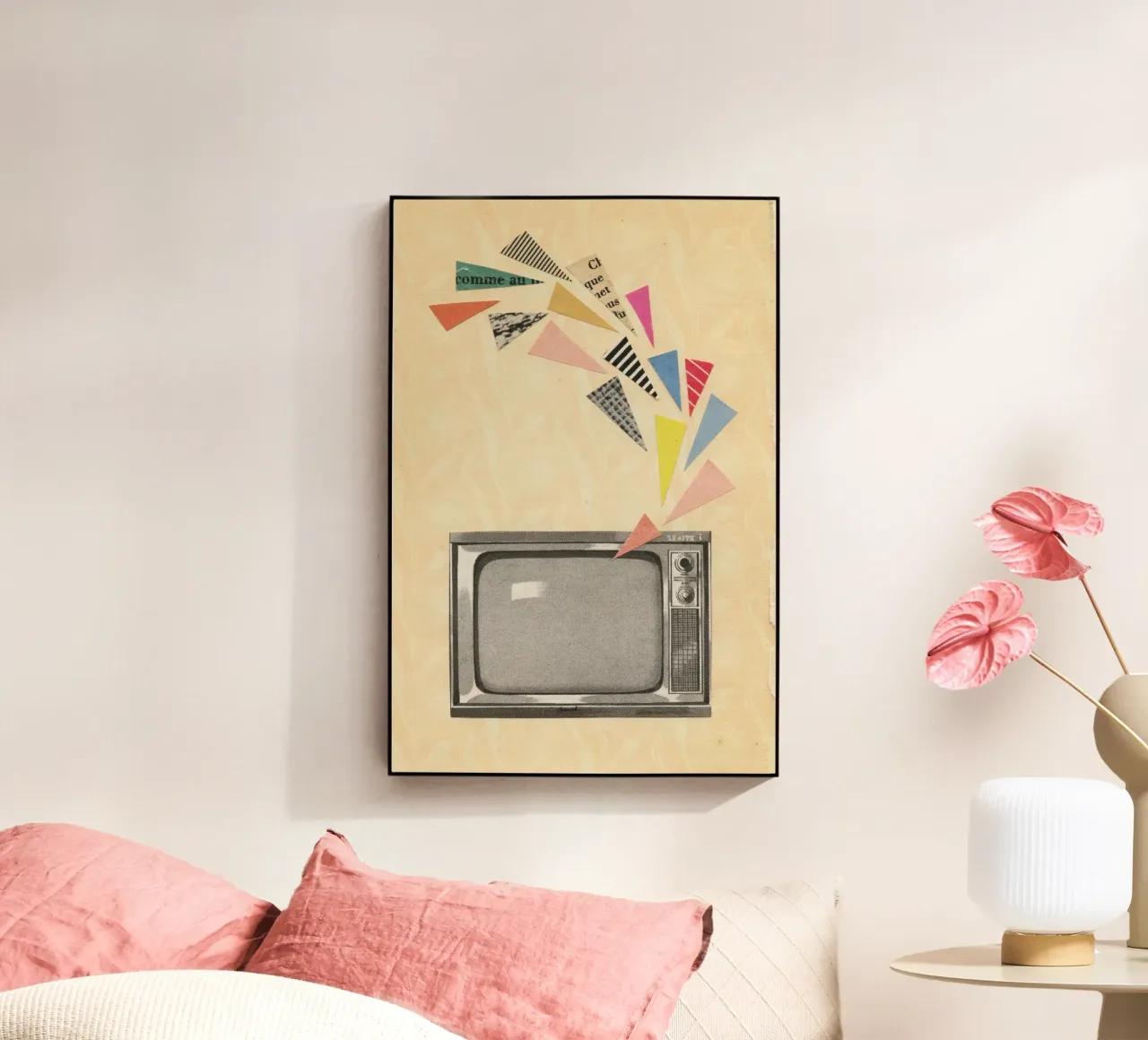 Fernsehen Acryl-Glas von Cassia Beck Collage