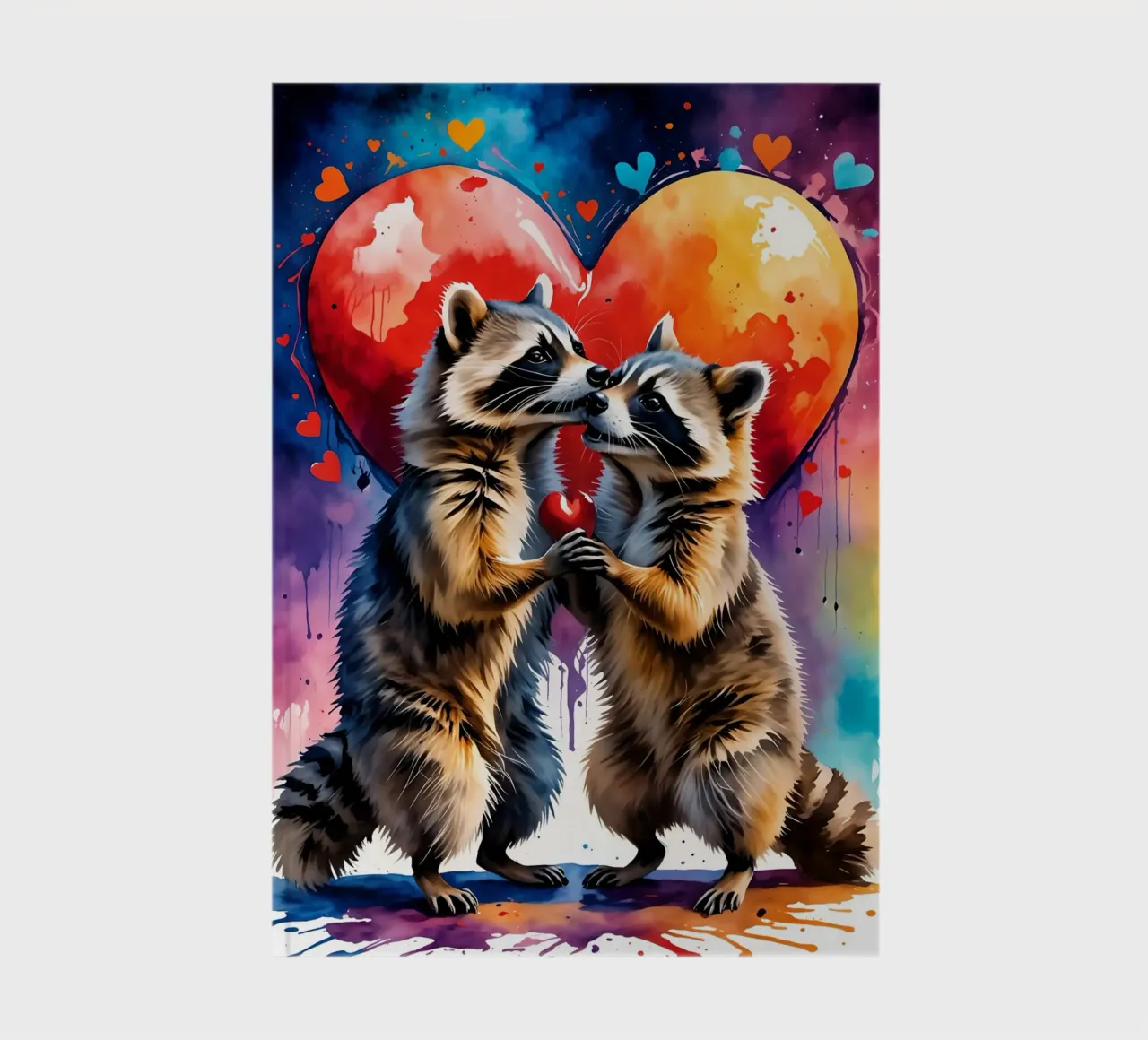 Raccoons in love, Valentine's Day notebook by Holidays