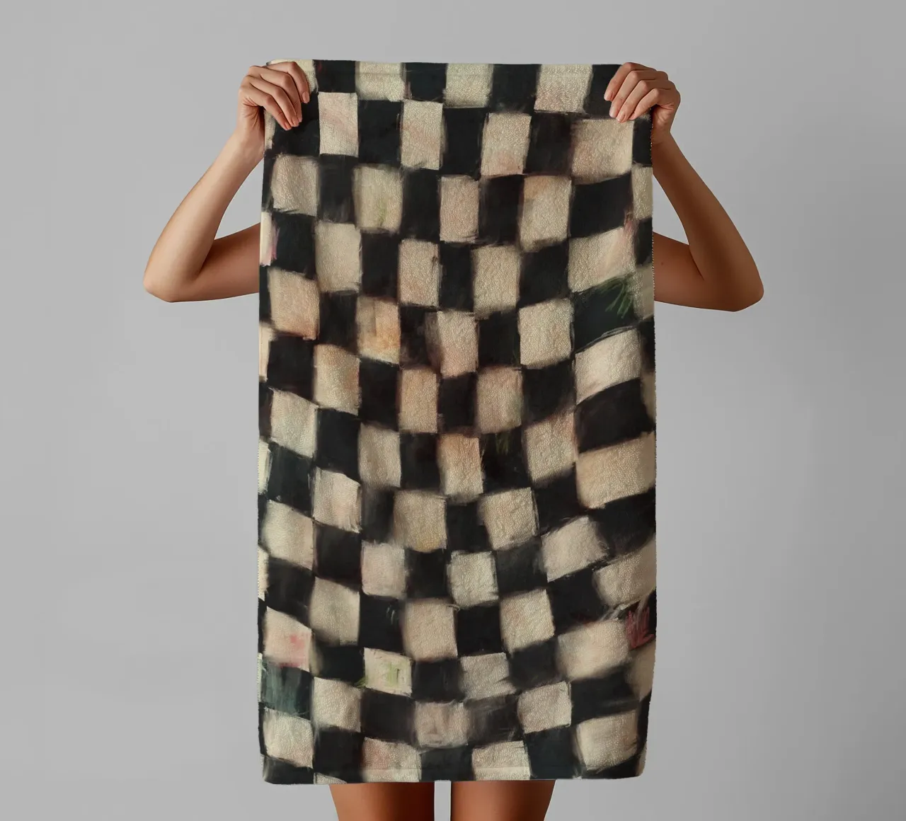 Black And White Checks asciugamano da bagno da treechild