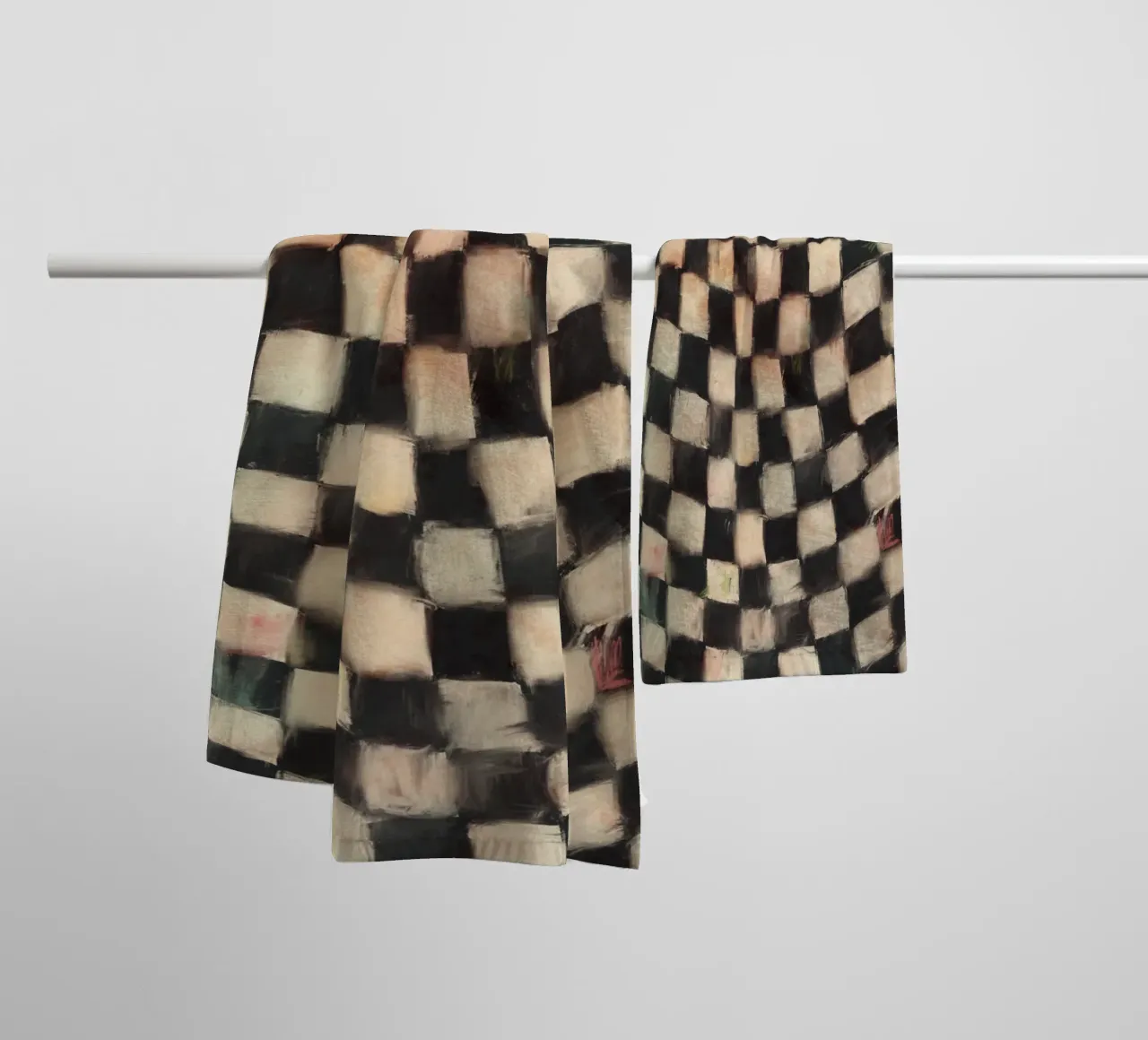 Black And White Checks asciugamano da bagno da treechild
