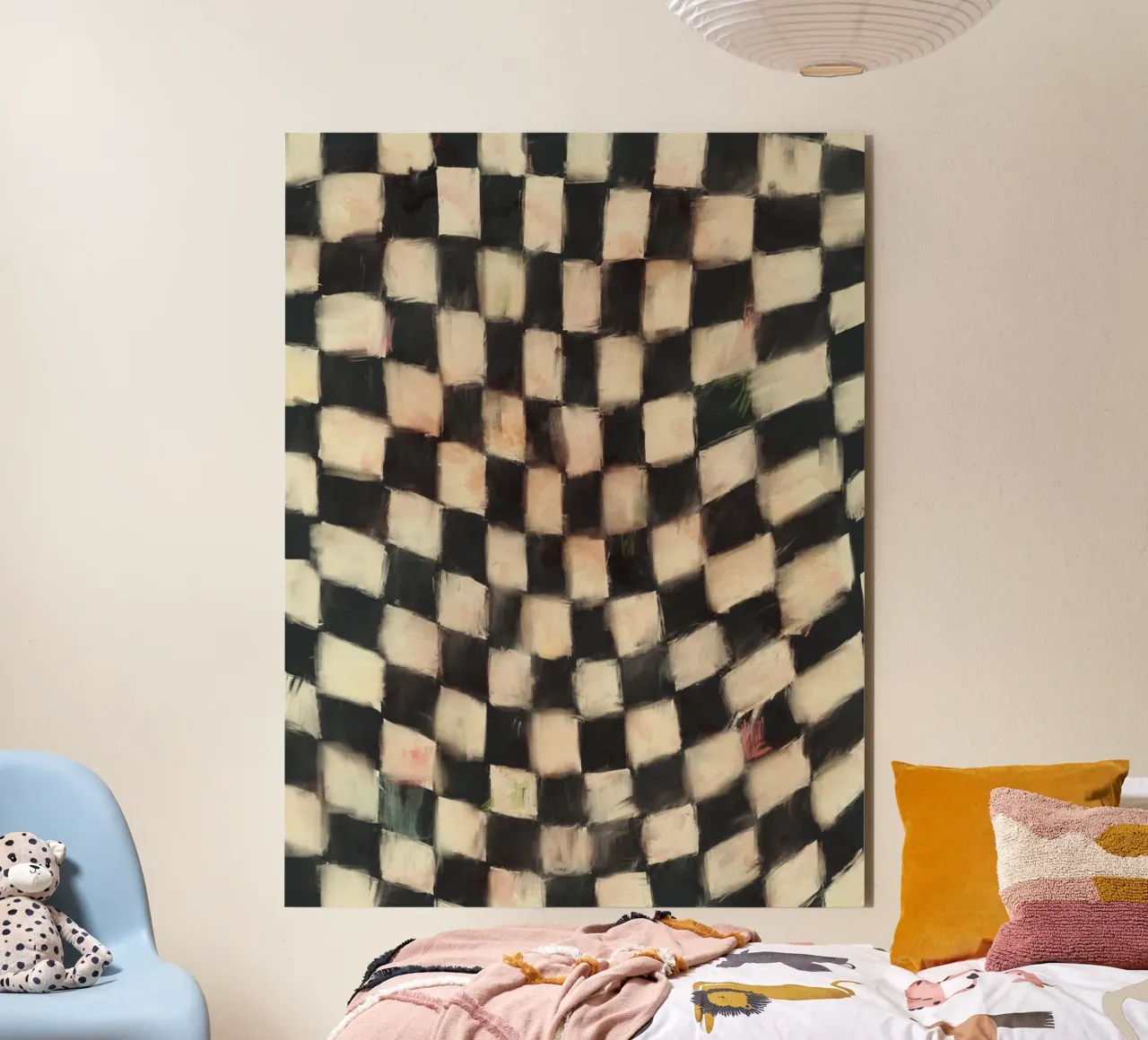 Black And White Checks alluminio dibond da treechild