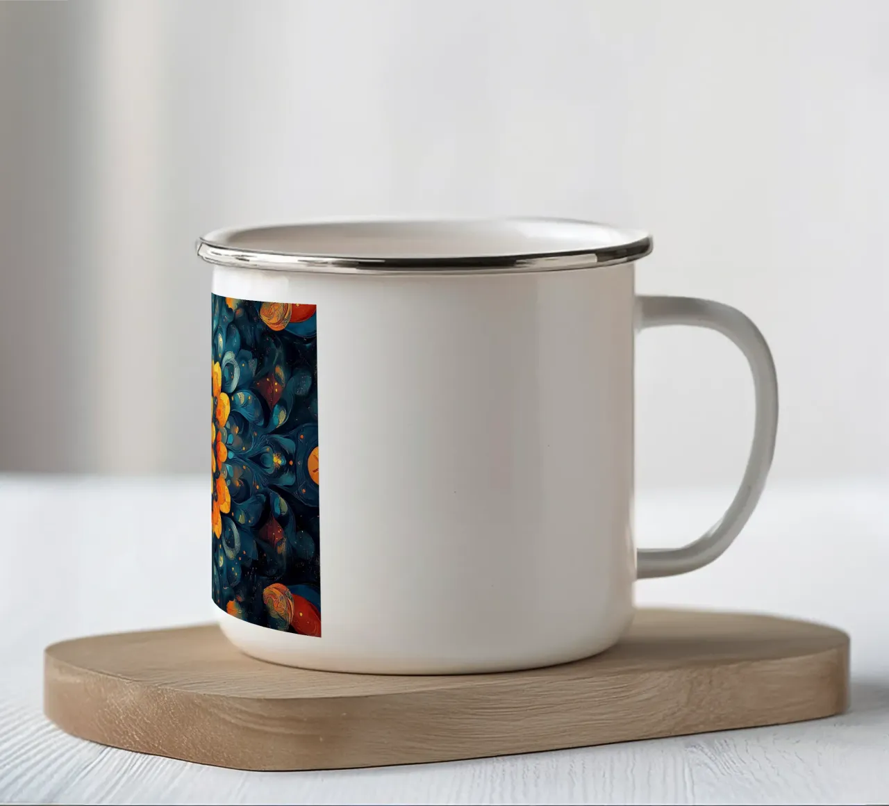 Canvas of Eternal Blossoms tazza in smalto da Artful Bloom