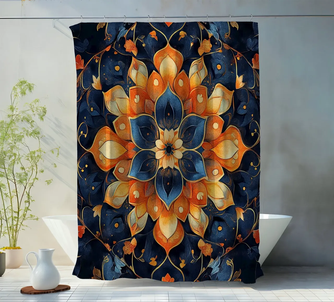 Radiance in Bloom tenda da doccia da Artful Bloom