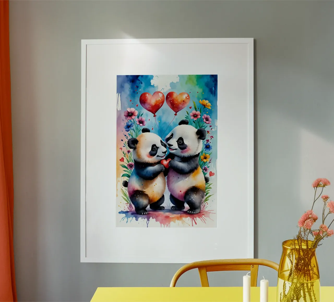 Panda in love, Valentine's Day hahnemühle by Holidays
