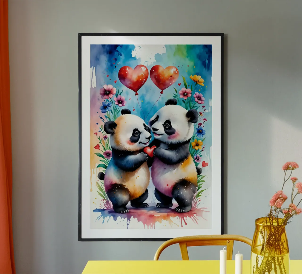 Panda in love, Valentine's Day hahnemühle by Holidays