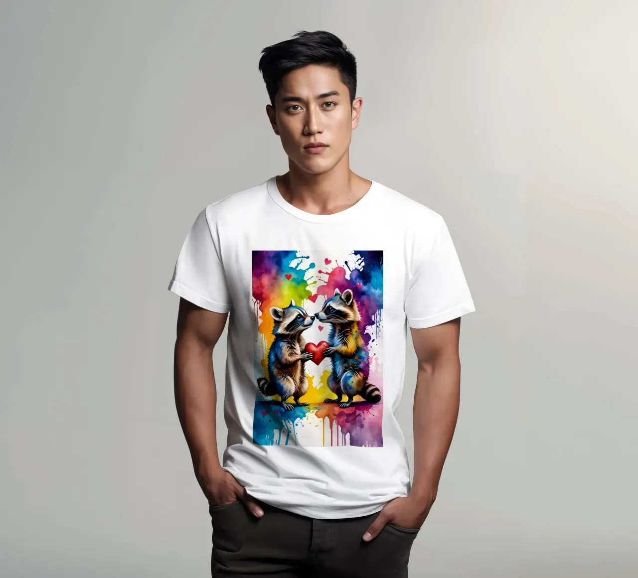 Raccoon in love, Valentine's Day t-shirt by Holidays