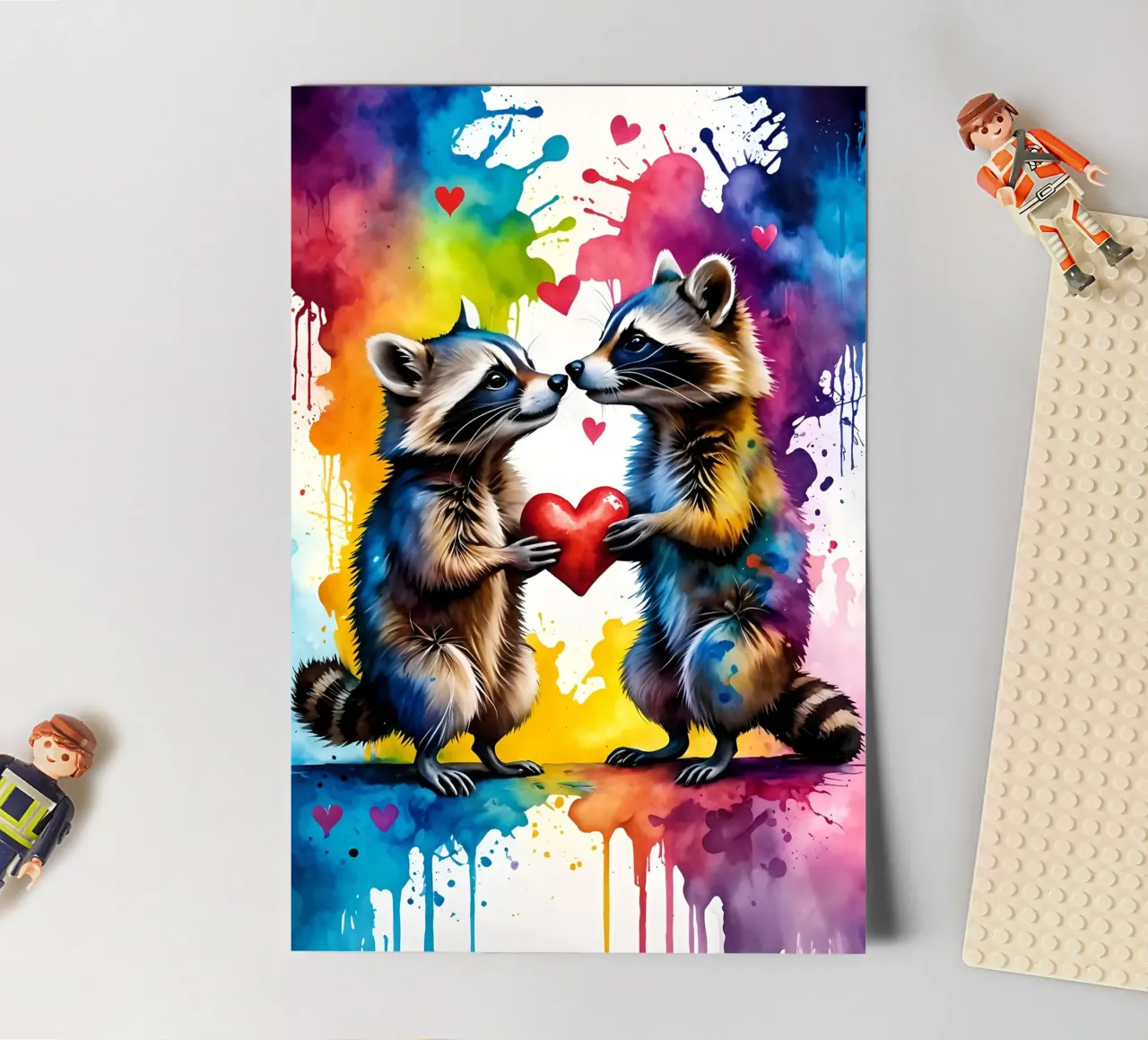 Verliefde wasbeer, Valentijnsdag stickervel van Holidays