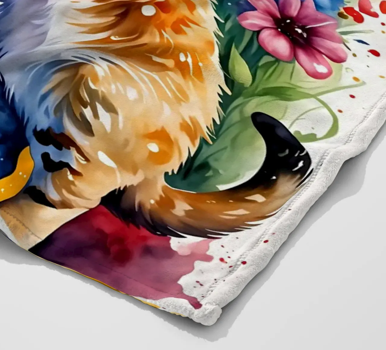 Cats kiss in love, Valentine's Day fleece blanket by Holidays