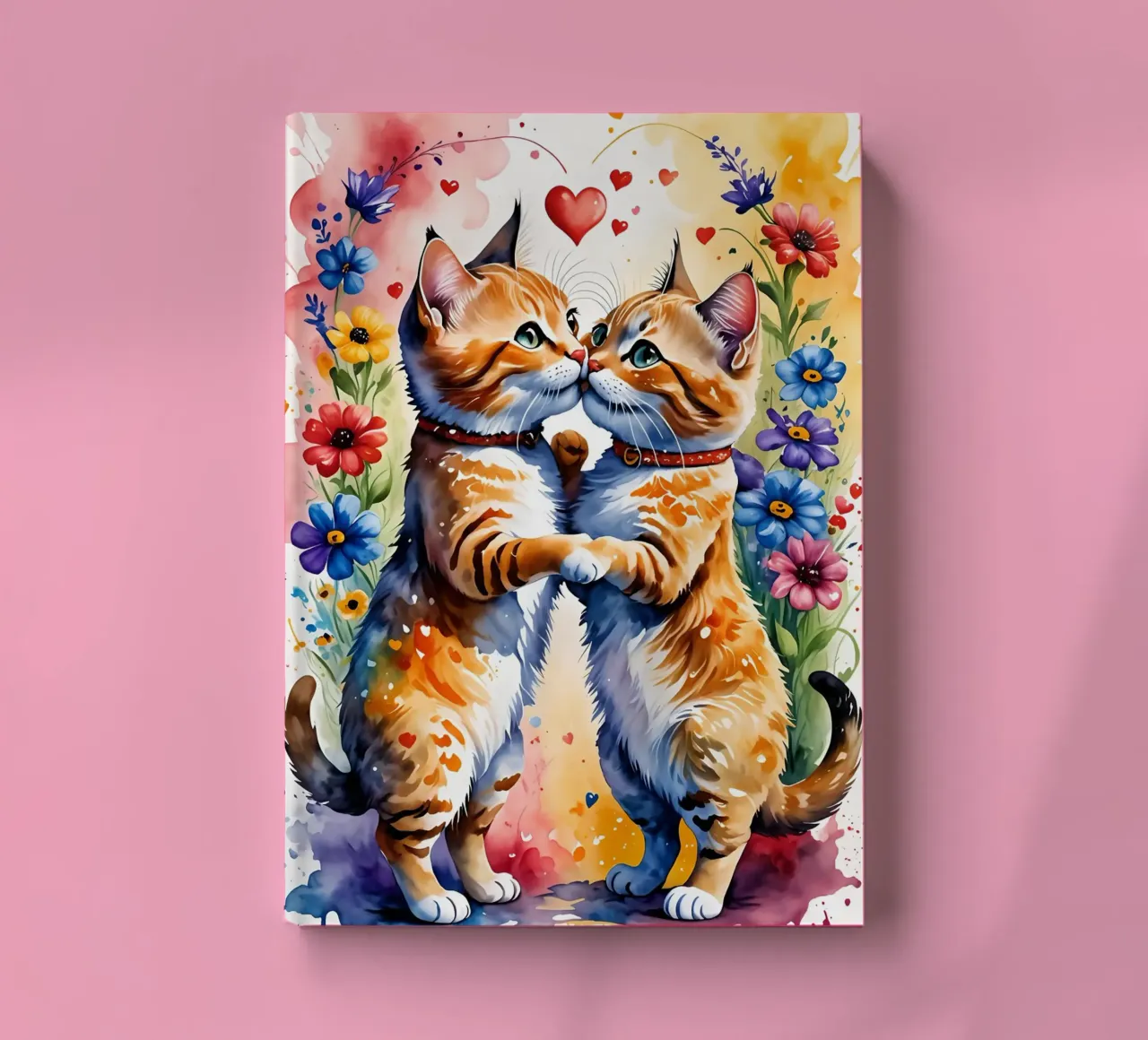 Cats kiss in love, Valentine's Day notebook by Holidays