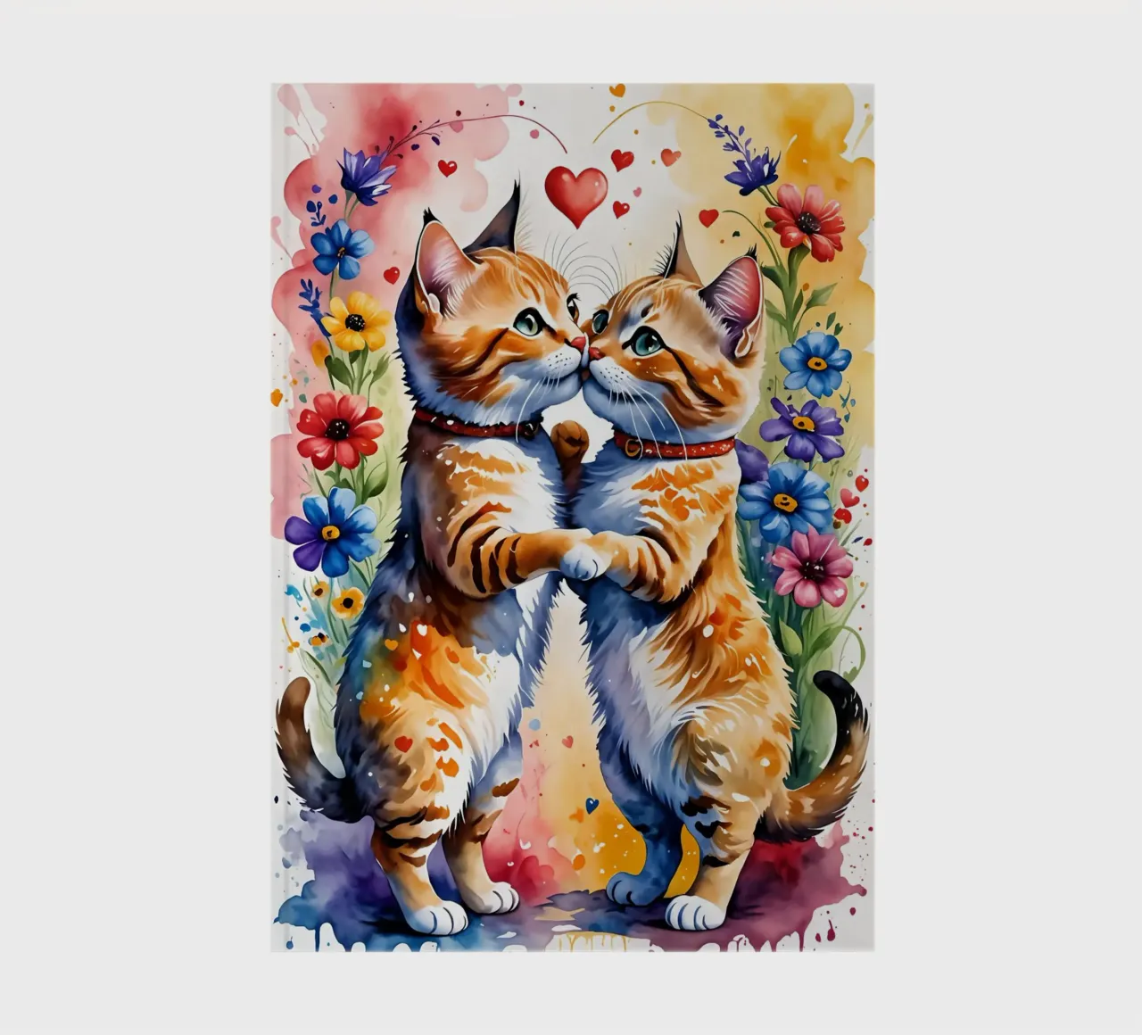 Cats kiss in love, Valentine's Day notebook by Holidays