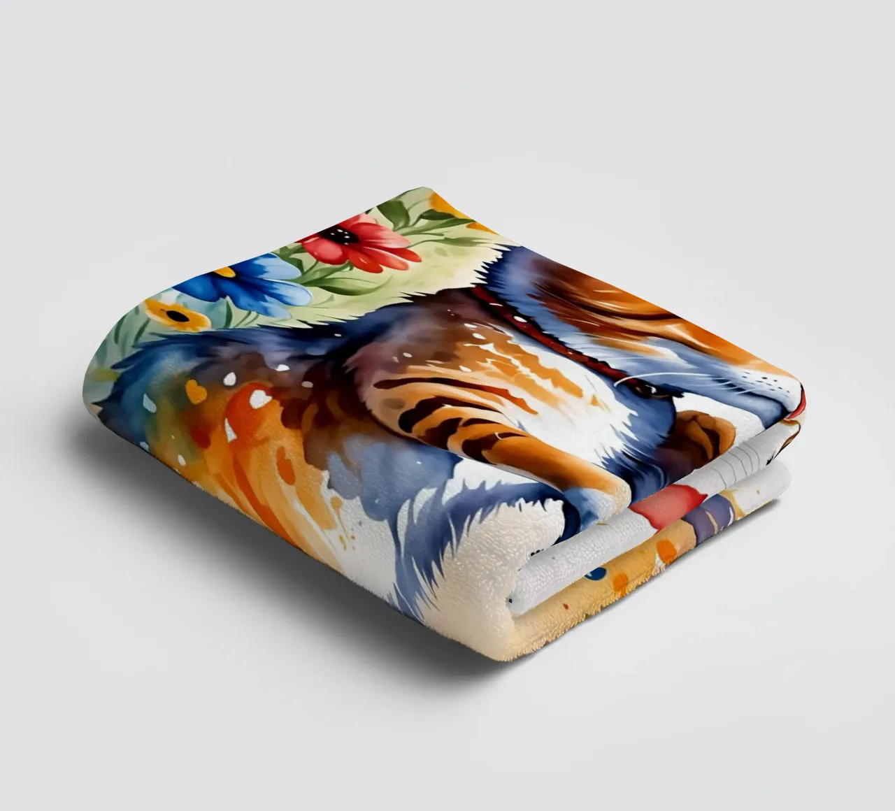 Cats kiss in love, Valentine's Day towel by Holidays