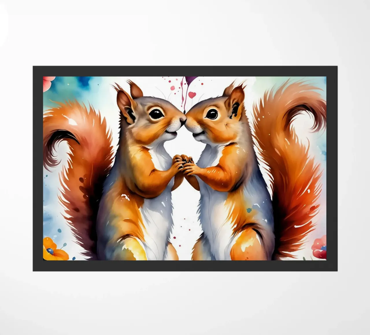 Squirrels in love, Valentine's Day doormat by Holidays