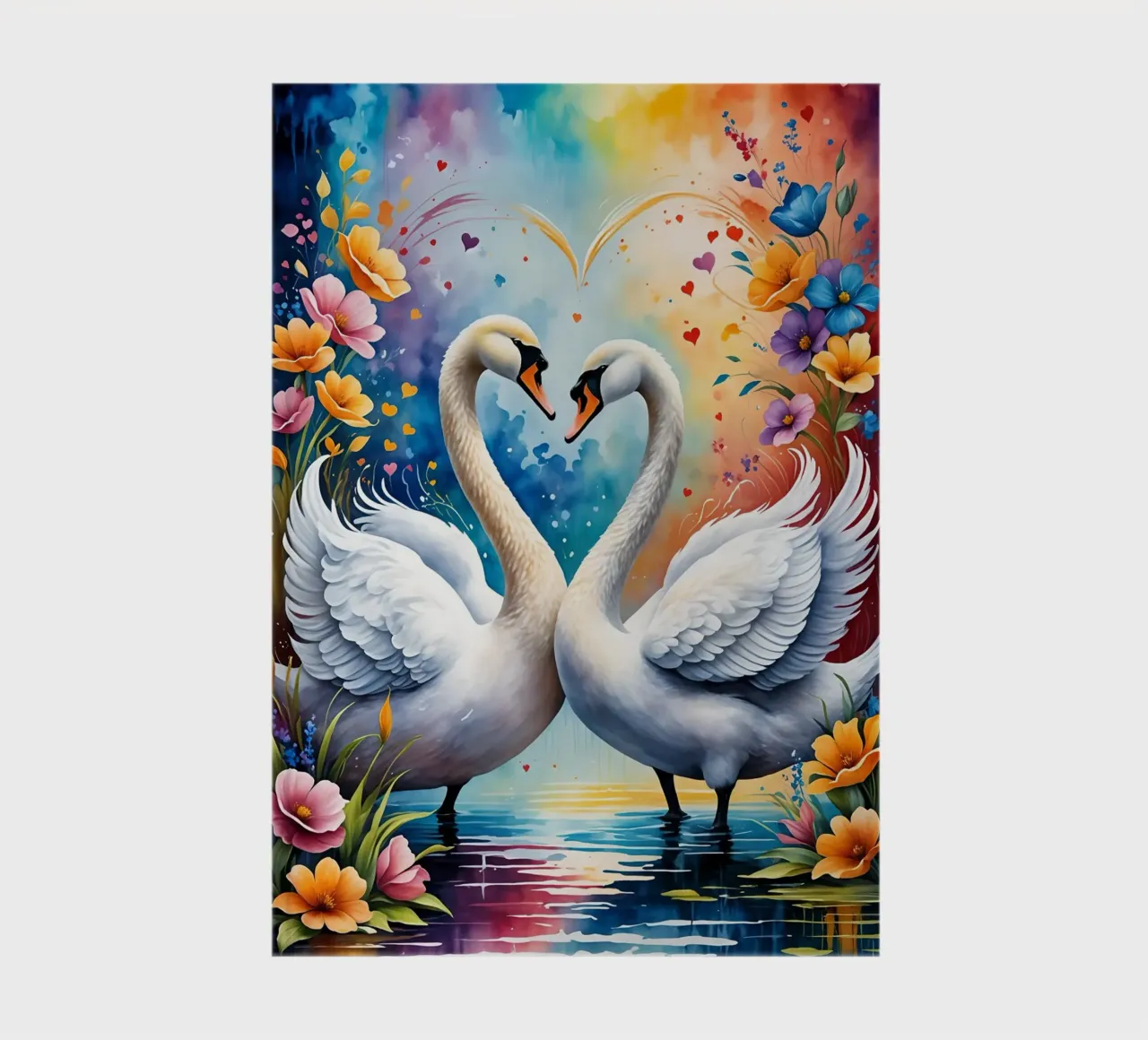 Swans in love, Valentine's Day notebook by Holidays