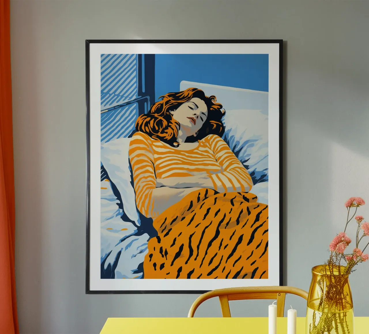 Giornata invernale a letto | Ritratto di donna poster con telaio in legno da Autofocus