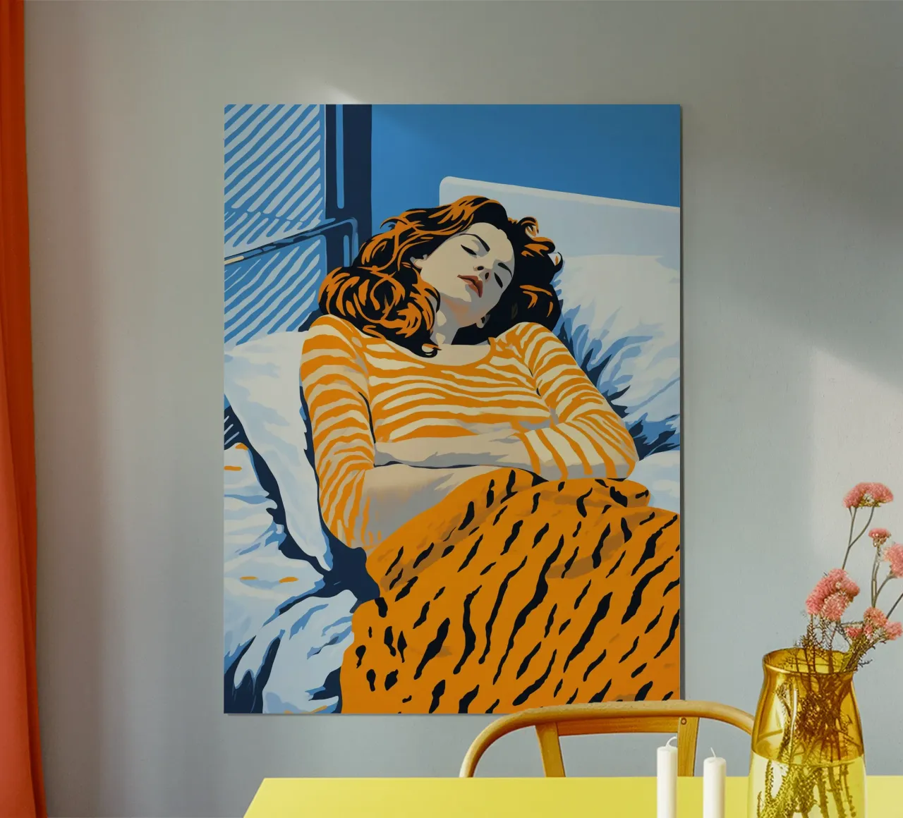 Giornata invernale a letto | Ritratto di donna poster con telaio in legno da Autofocus