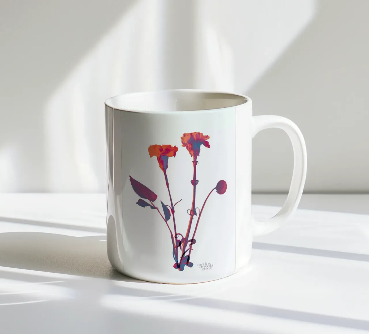 Ode aux Fleurs (Orange) tazza in ceramica da BlauMaschine