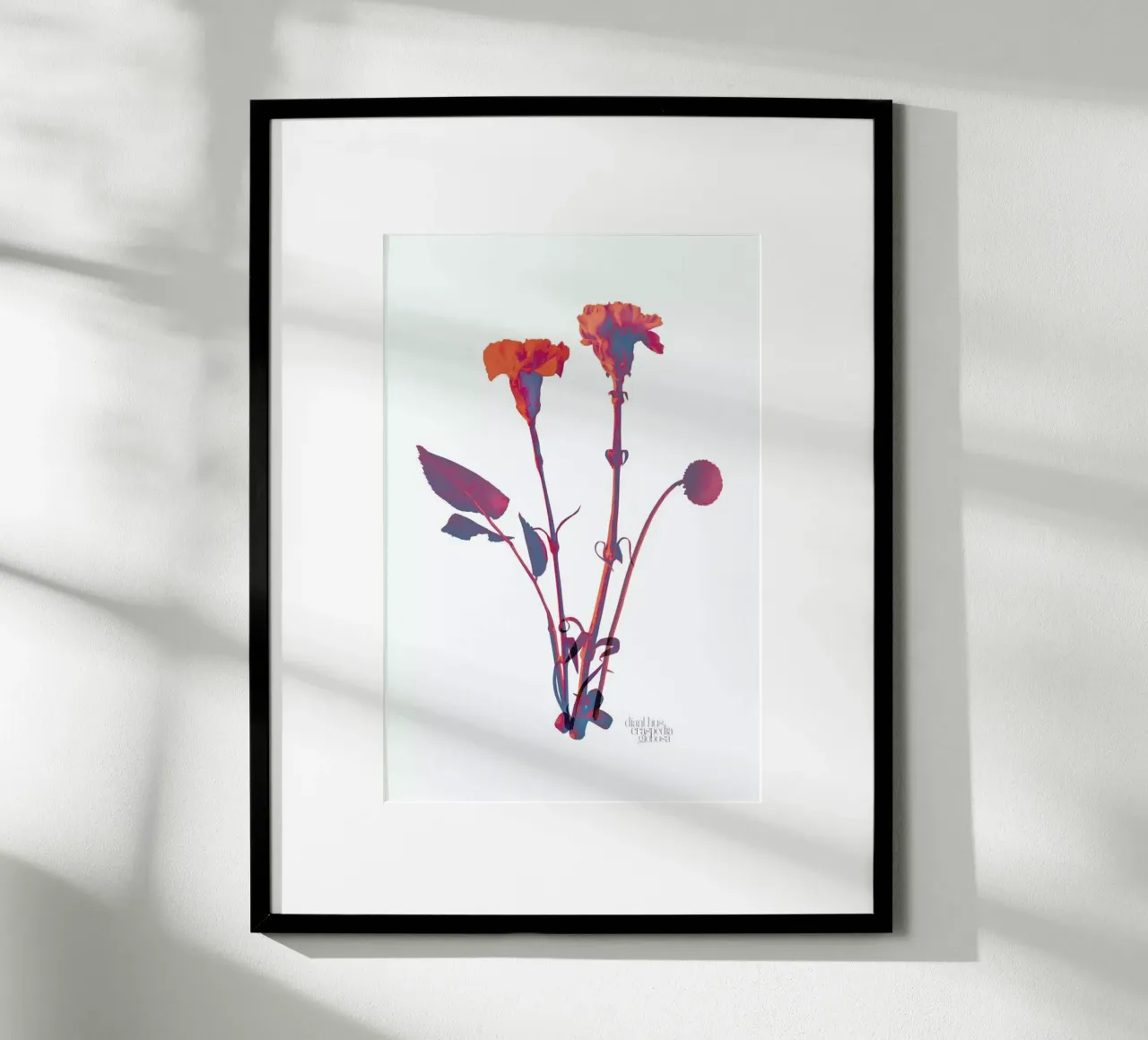 Ode aux Fleurs (Orange) poster con telaio in alluminio da BlauMaschine