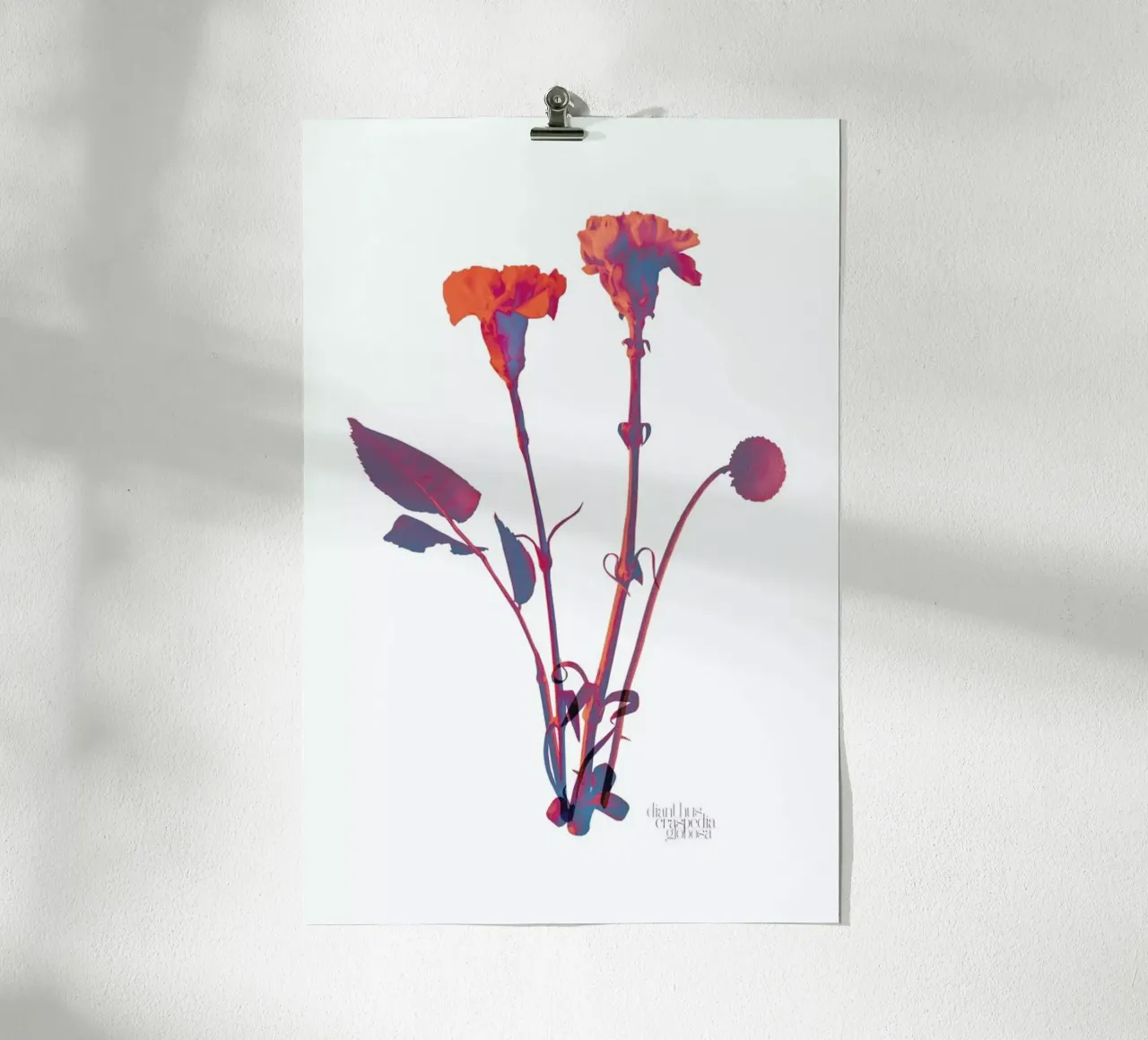 Ode aux Fleurs (Orange) poster con telaio in alluminio da BlauMaschine