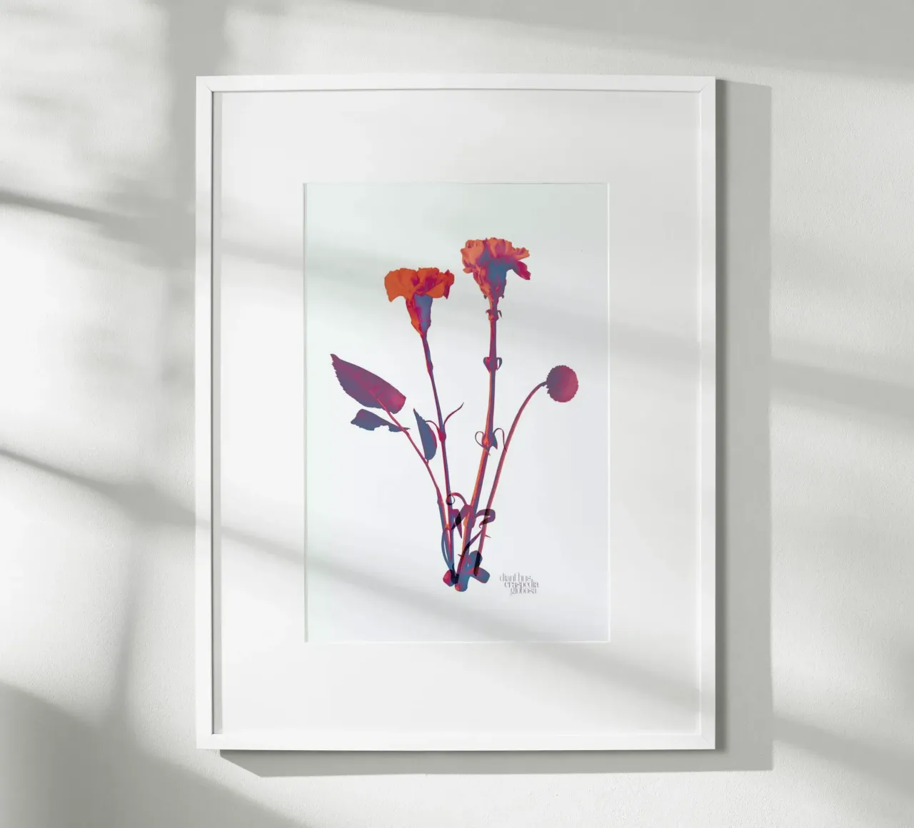 Ode aux Fleurs (Orange) poster con telaio in alluminio da BlauMaschine