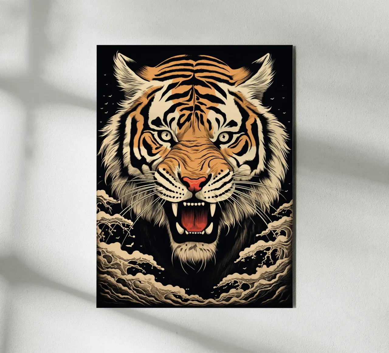 Xilografia della tigre giapponese alluminio dibond da Autofocus