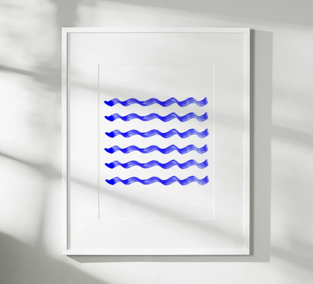 Onde indaco poster con telaio in legno da color&shape