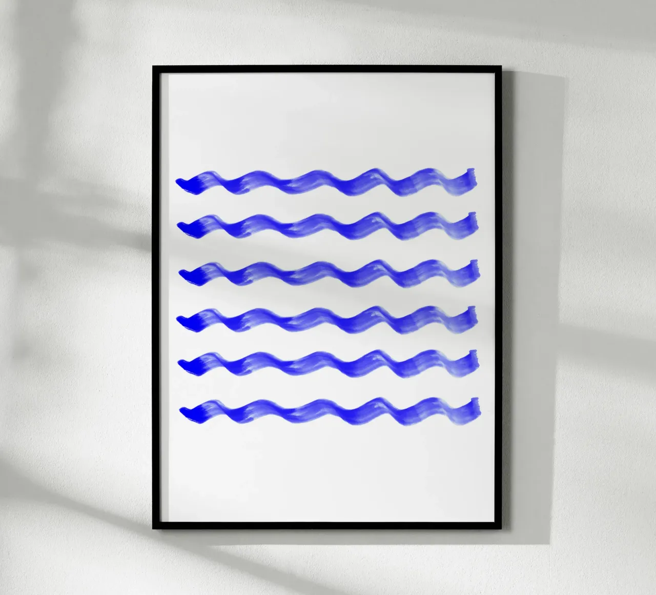 Onde indaco poster con telaio in legno da color&shape