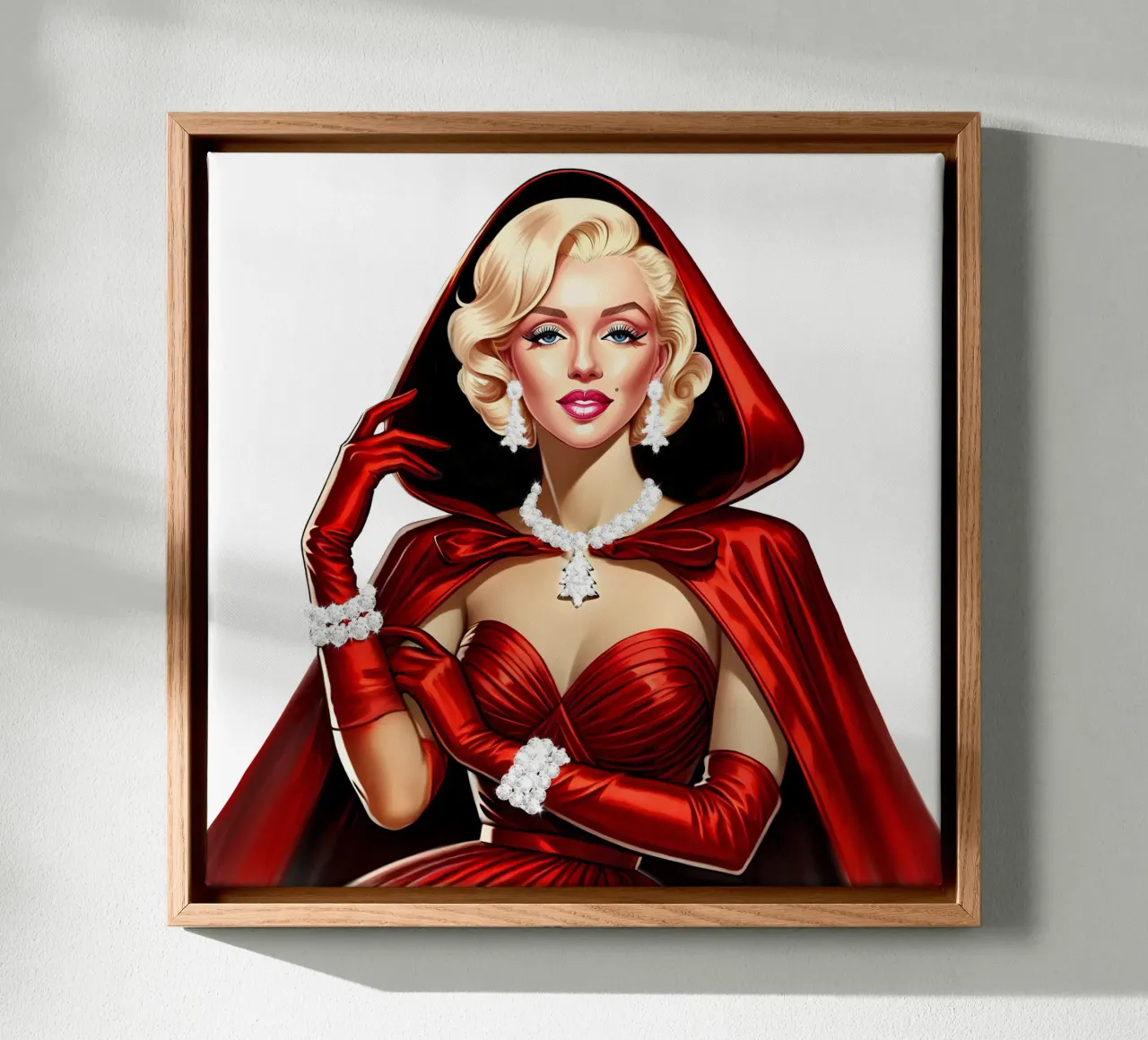 Marilyn As Little Red Riding Hood canvas with Floater frame by ARTOMATIC