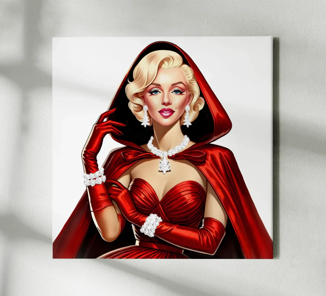 Marilyn As Little Red Riding Hood canvas with Floater frame by ARTOMATIC
