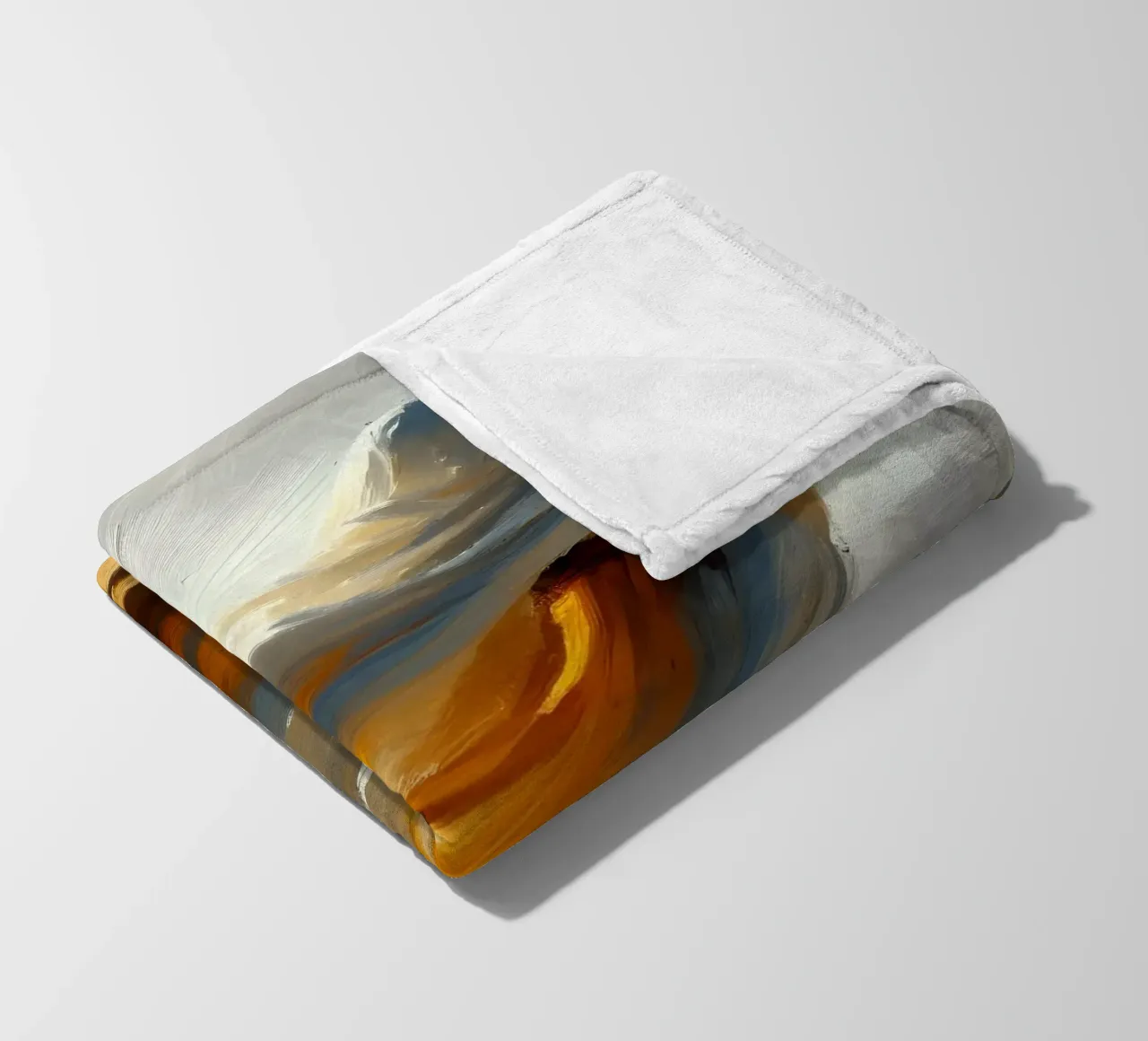 Woman in the desert - Impasto style painting fleece blanket by nomad
