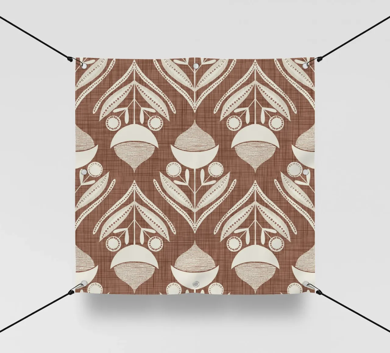 Folk Flower Mocha Mousse - Mid Century Modern Botanical pvc cover by susanacosta