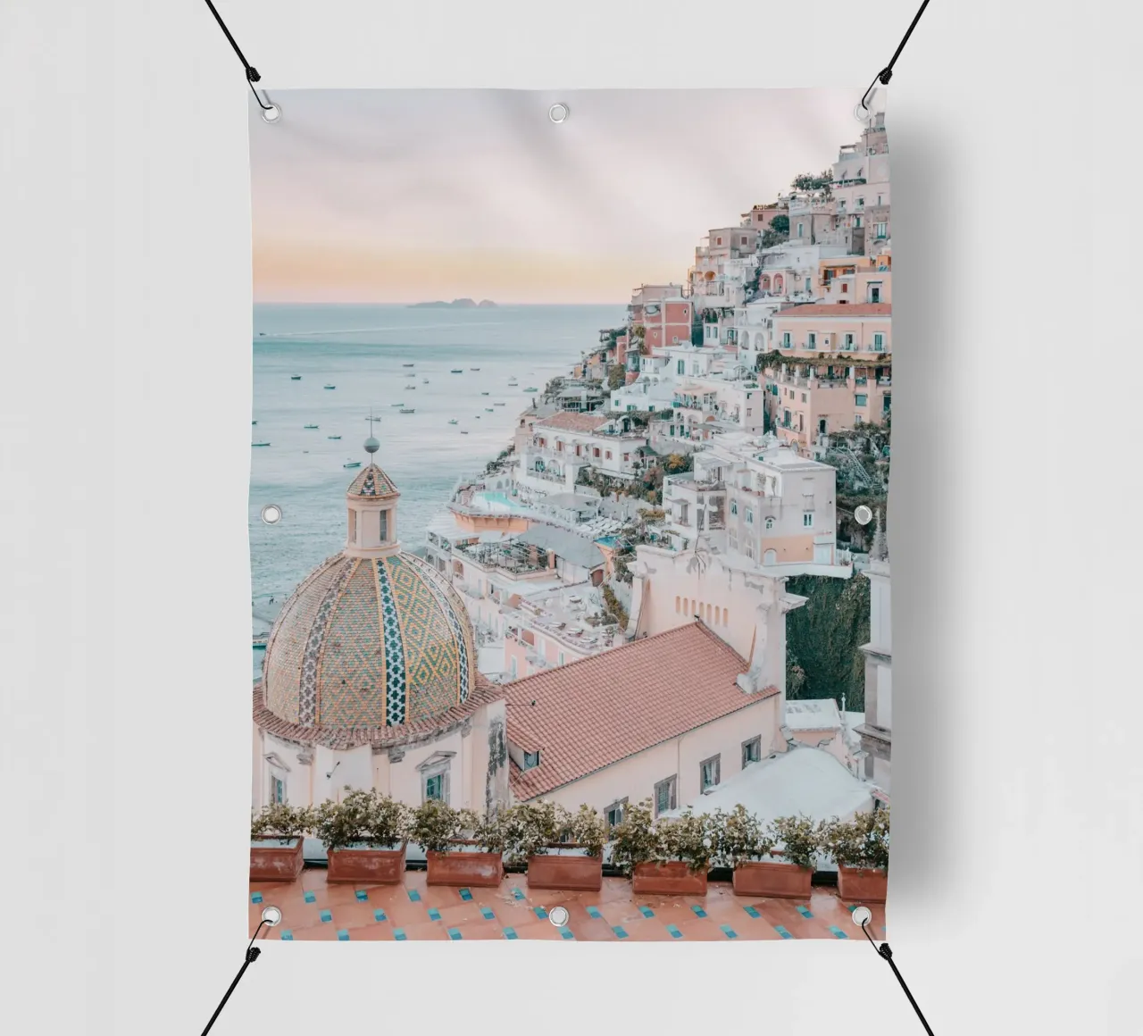 Amalfi Coast Positano Photograph Print, La Dolce Vita telo in pvc da TheTravelClub