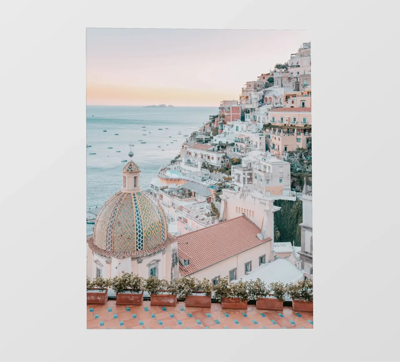 Amalfi Coast Positano Photograph Print, La Dolce Vita telo in pvc da TheTravelClub