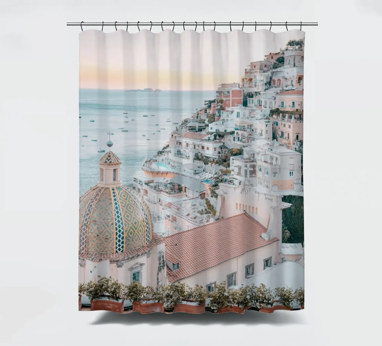 Amalfi Coast Positano Photograph Print, La Dolce Vita shower curtain by TheTravelClub