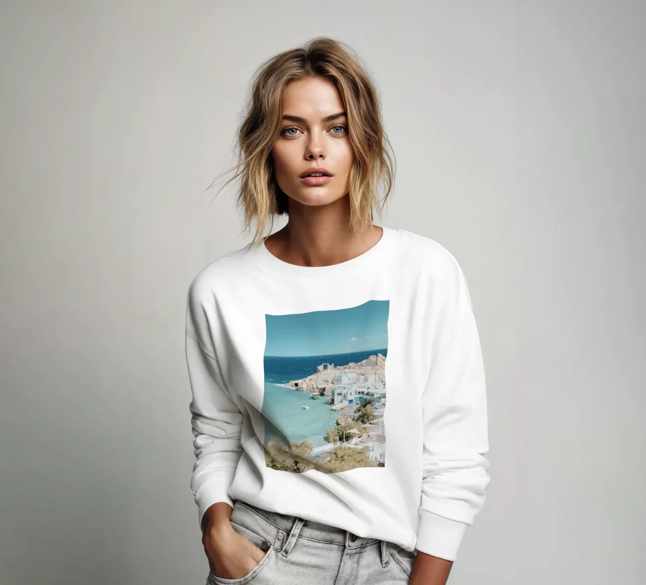 Milos Greece Travel Print sweatshirt by TheTravelClub