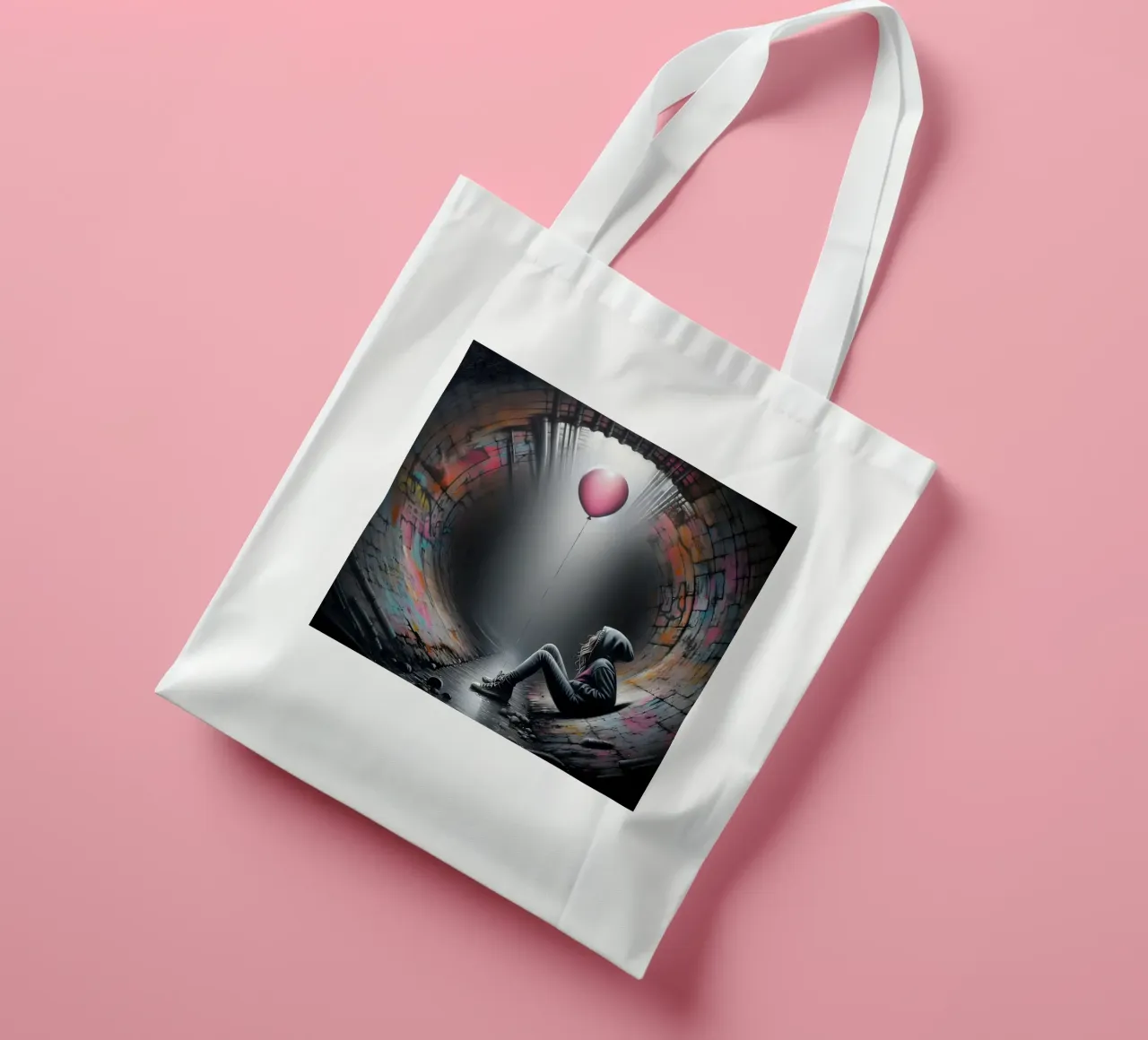 Girl with red balloon tote bag by nomad
