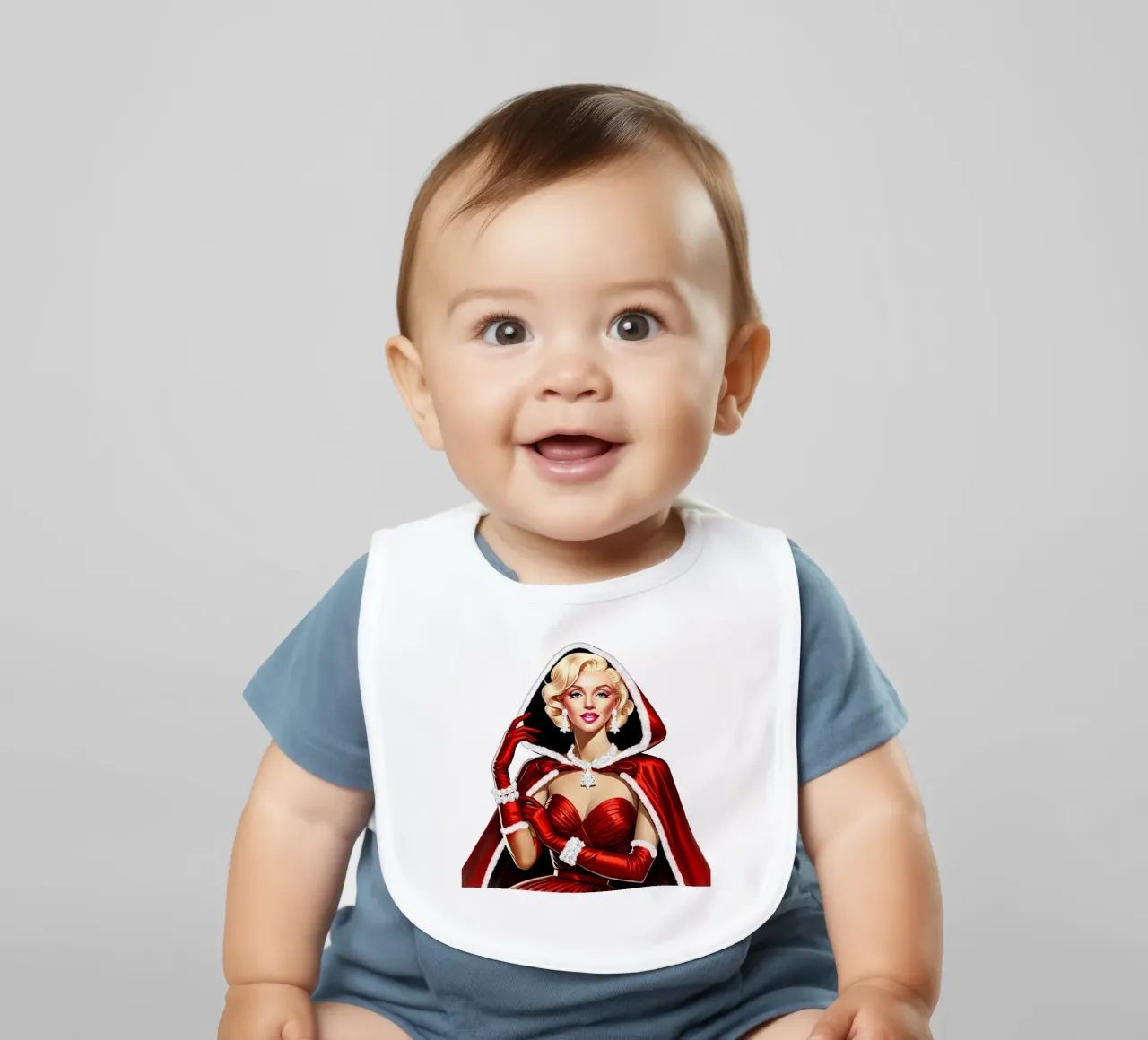 Marilyn als Weihnachtsmann Babylätzchen von ARTOMATIC