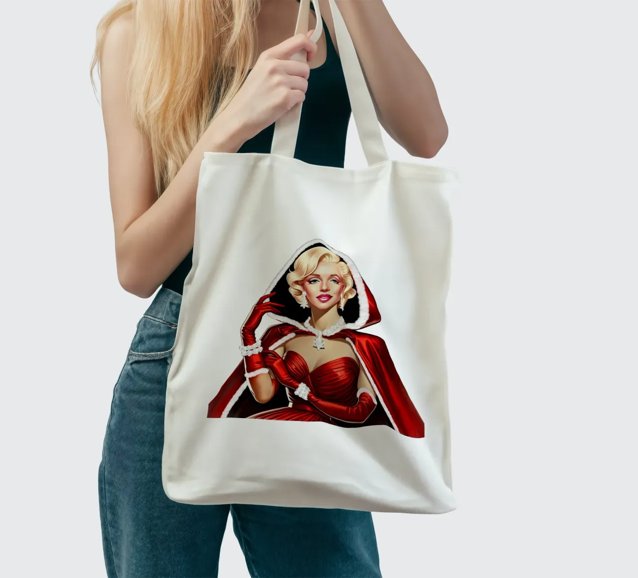 Marilyn As Santa Claus tote bag by ARTOMATIC