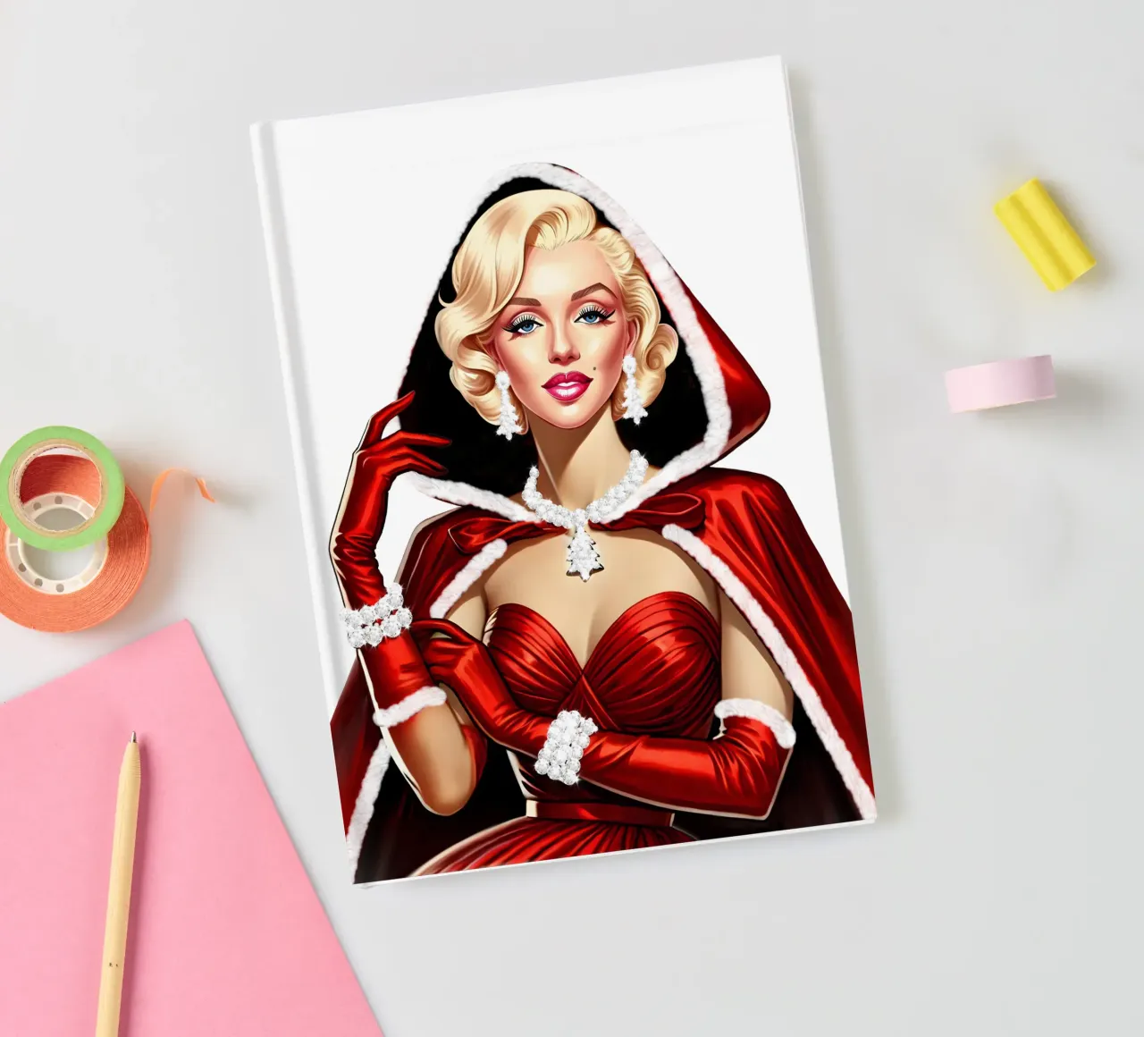 Marilyn en Père Noël carnet de notes de ARTOMATIC
