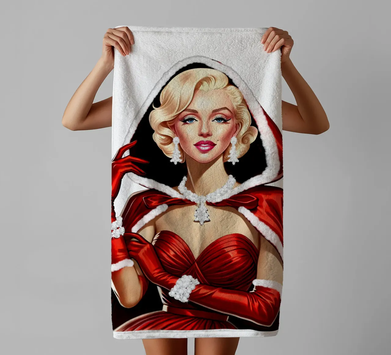 Marilyn en Père Noël serviette de bain de ARTOMATIC