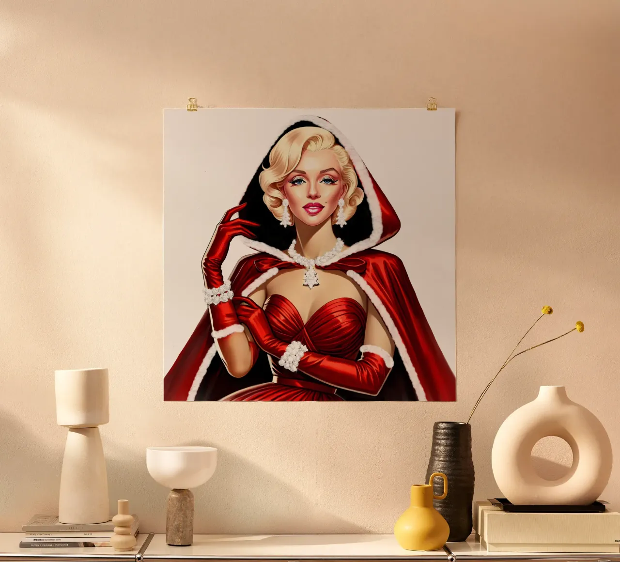 Marilyn como Papá Noel hahnemühle de ARTOMATIC