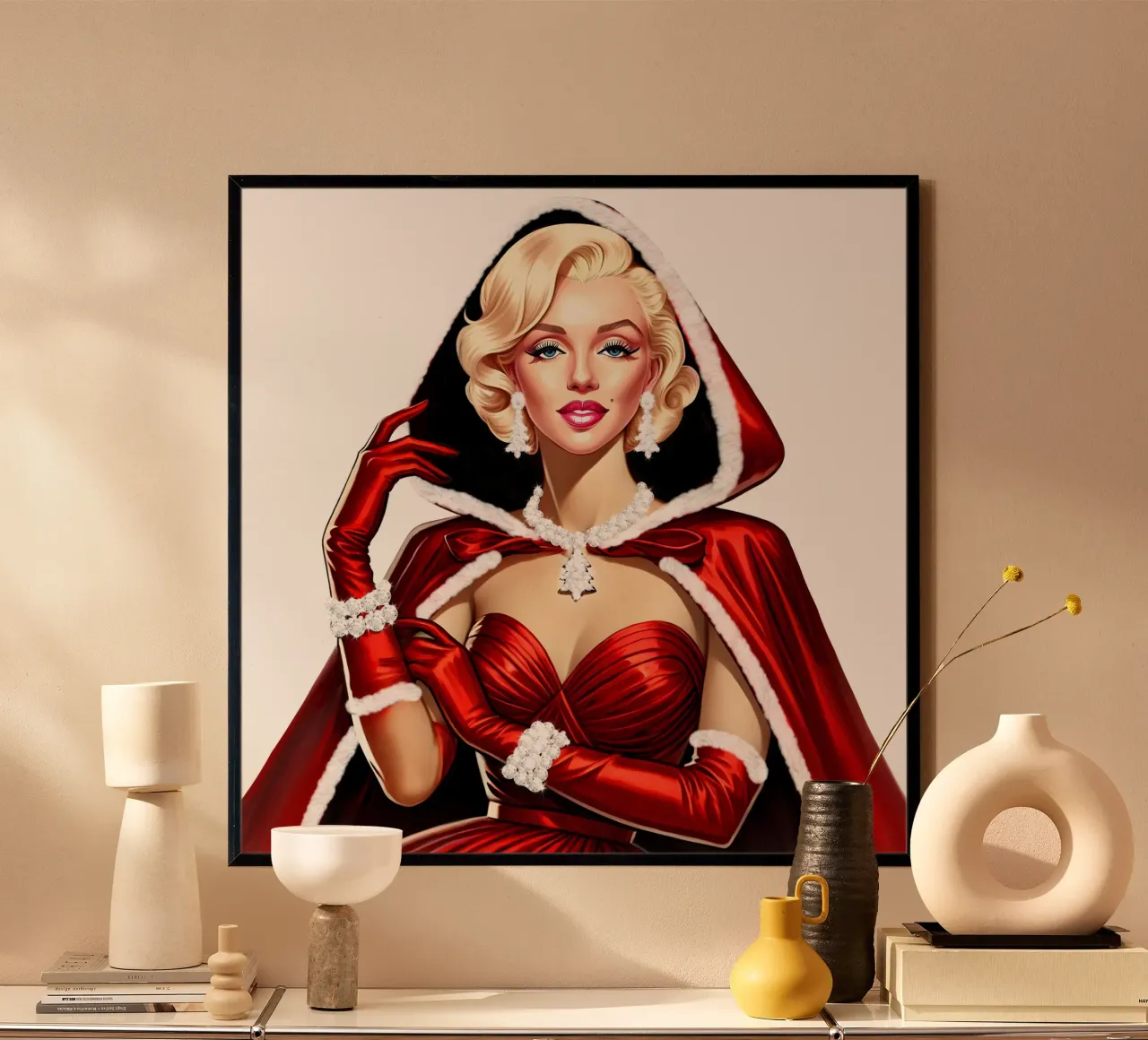 Marilyn como Papá Noel hahnemühle de ARTOMATIC