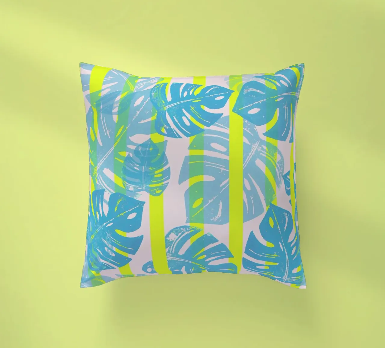 Monstera Neon cuscino da Bianca Green