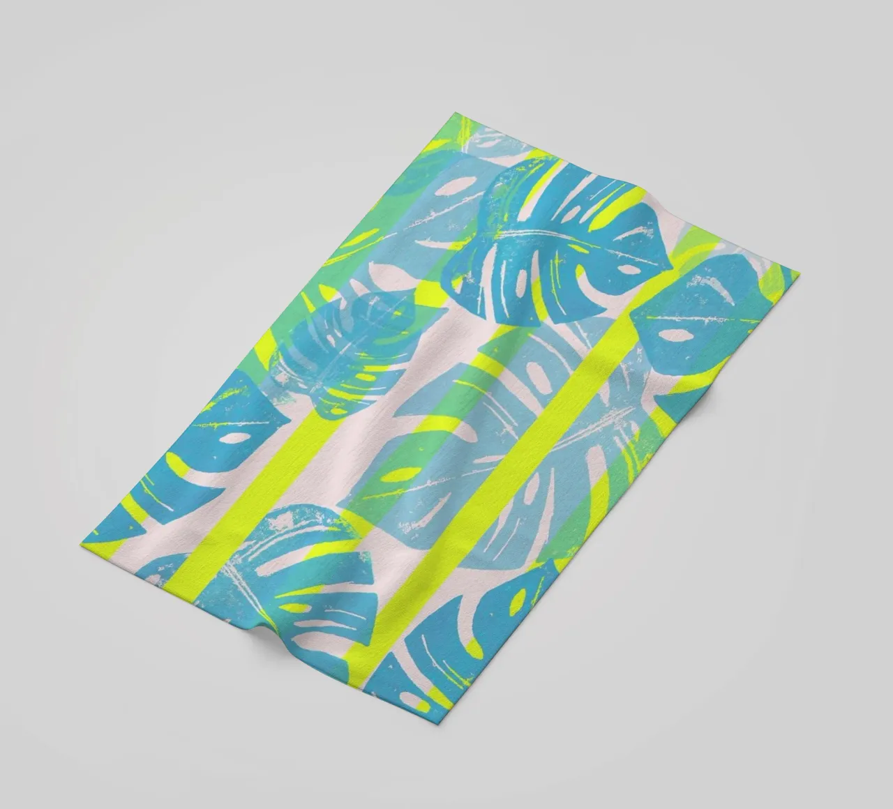 Monstera Neon beach towel by Bianca Green