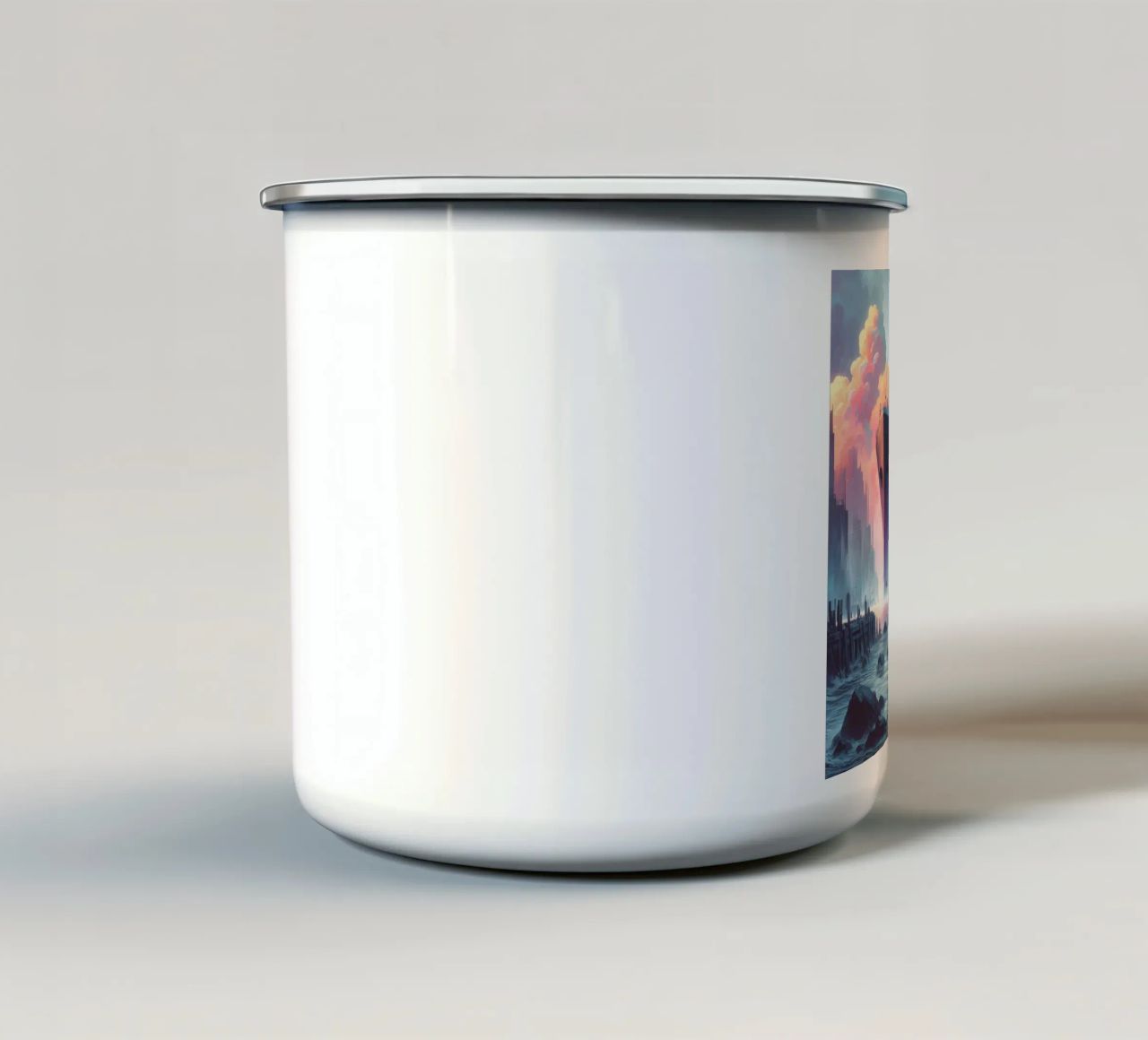 Ragazza con palloncino rosso tazza in smalto da nomad