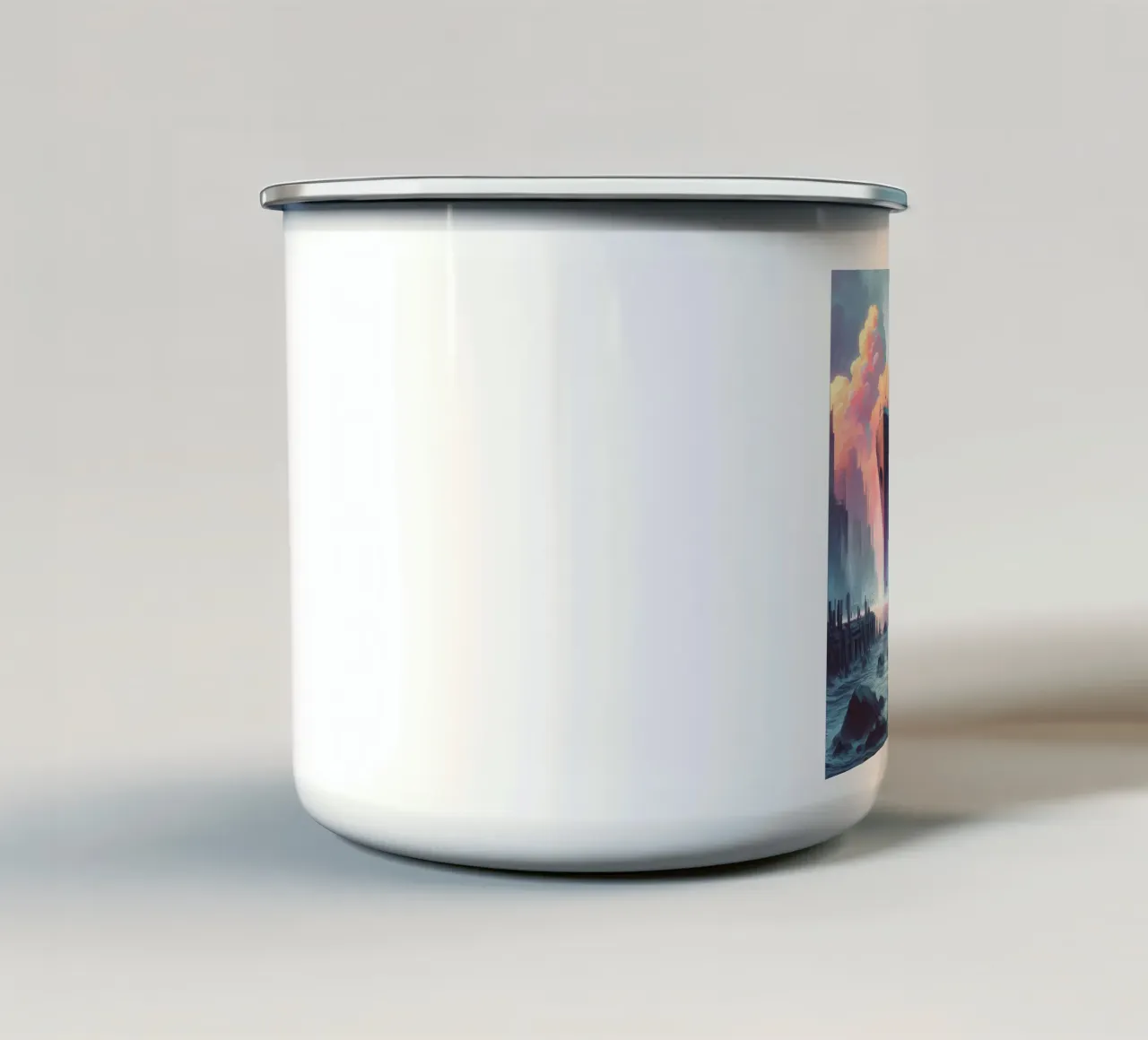 Ragazza con palloncino rosso tazza in smalto da nomad