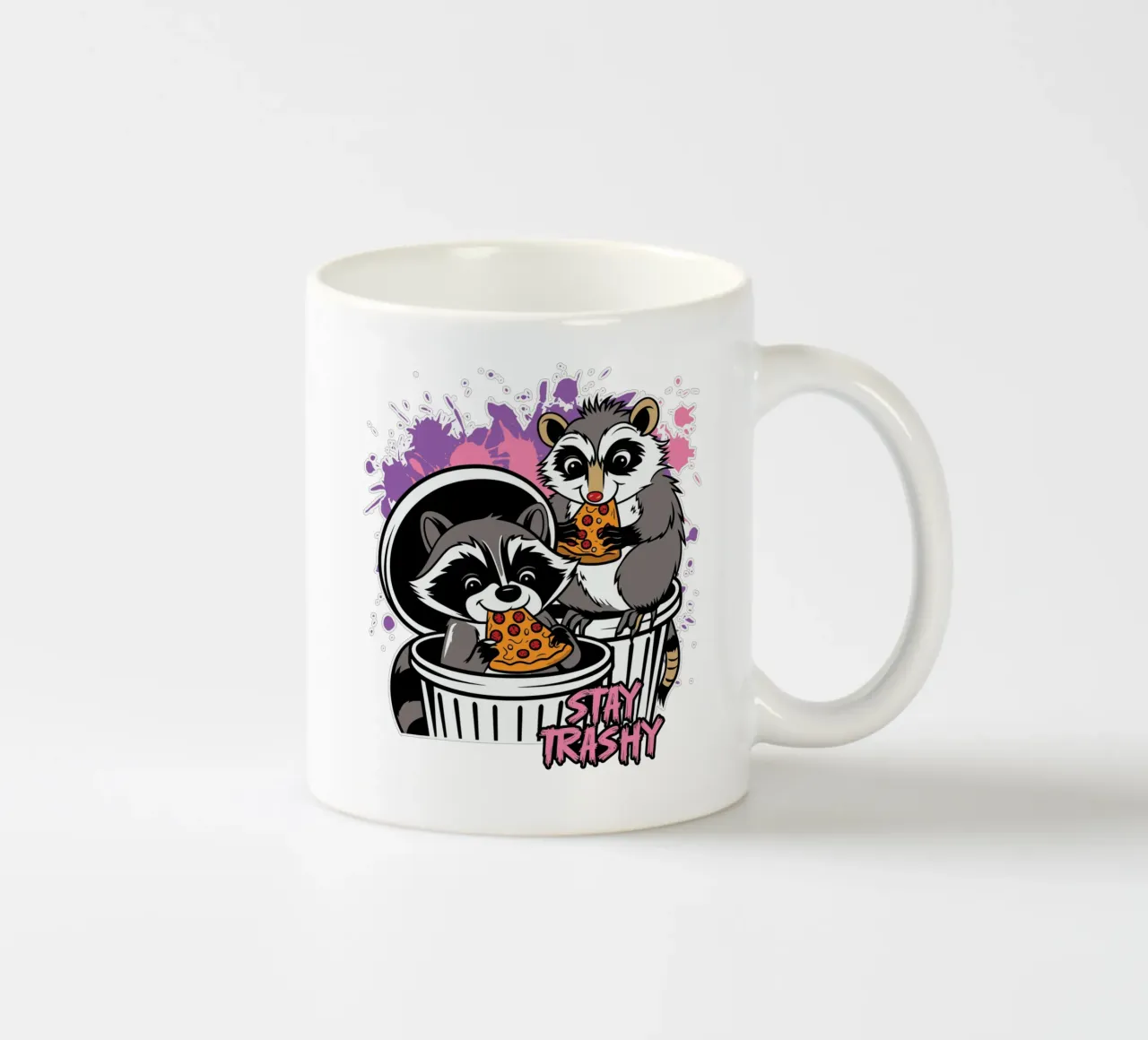 Stay Trashy tazza in ceramica da edsonramosart