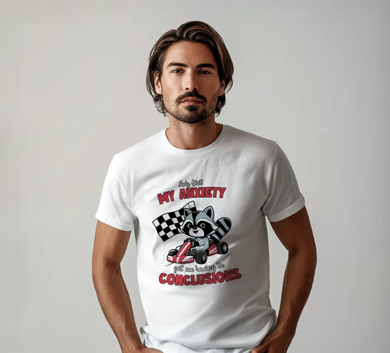 anxiety and racing to conclusions t-shirt da edsonramosart