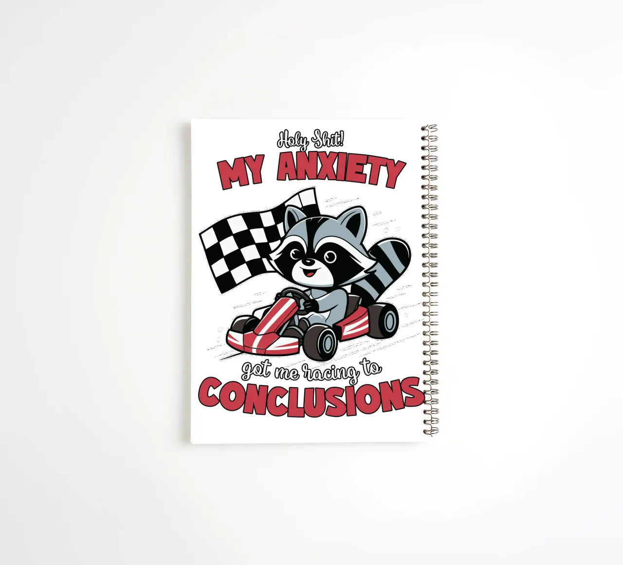 anxiety and racing to conclusions spiral notebook by edsonramosart