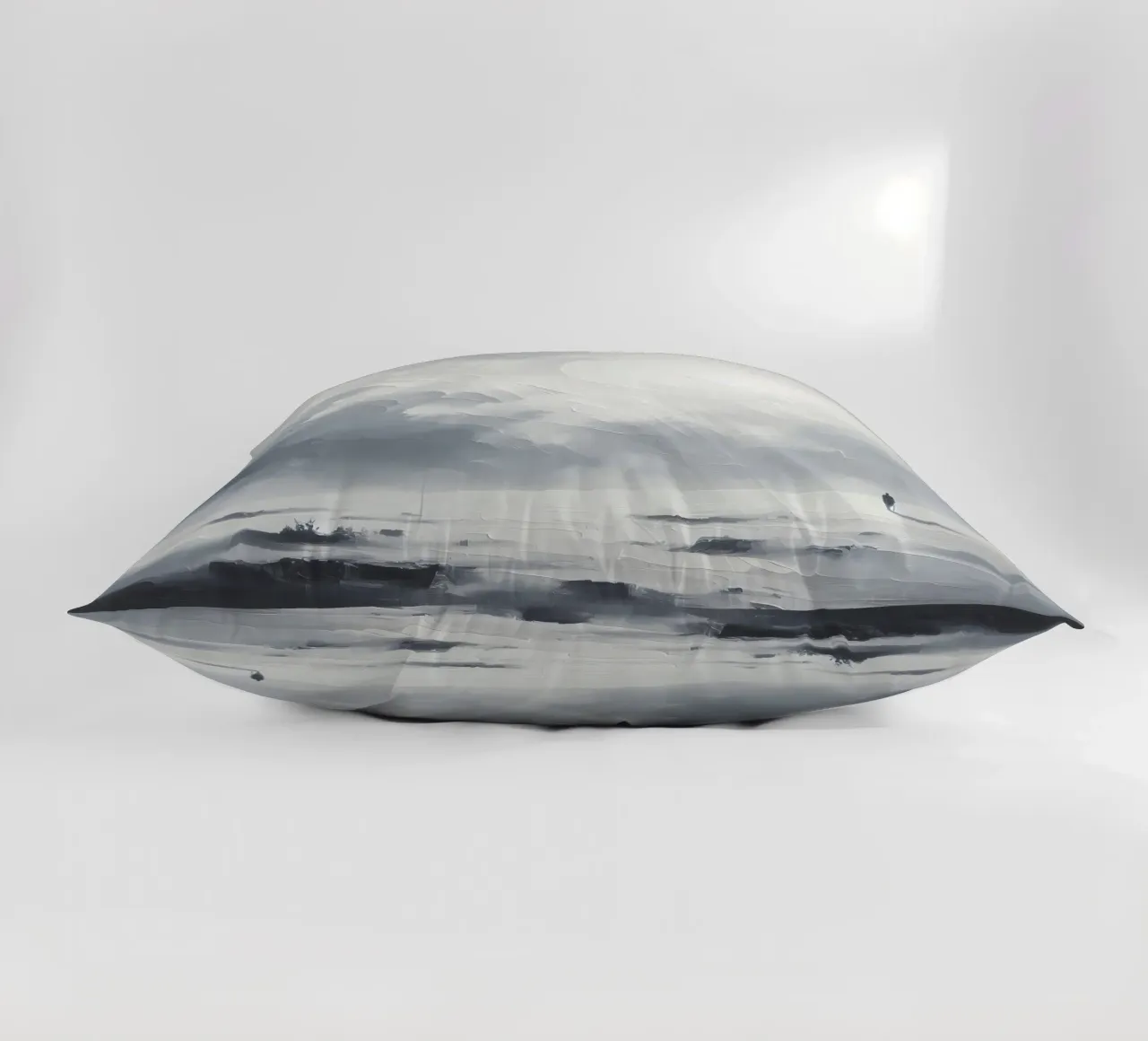 Snow walker - minimalist landscape painting decorative cushion by nomad